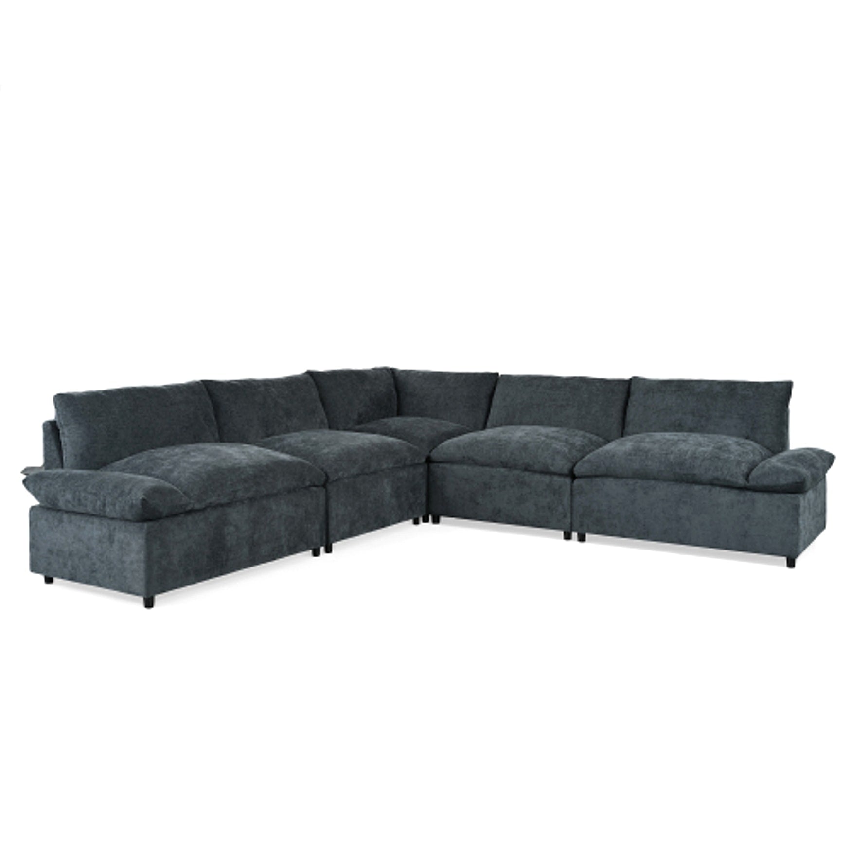 LuneluX_Home – 115.5" Modular Deep Gray Sectional Sofa with Storage & Plush Cushions - enhanced image 7