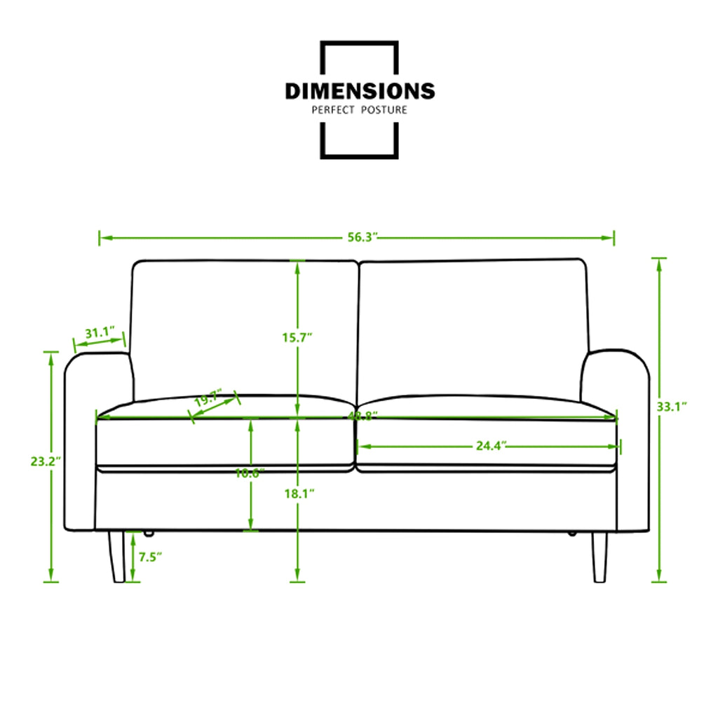 LuneluX_Home – 56.3" Velvet Round Arm Apartment Sofa - enhanced image 7
