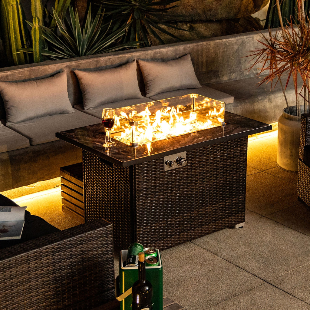 LuneluX_Home – Outdoor Propane Fire Table (44", Espresso) - enhanced image 7