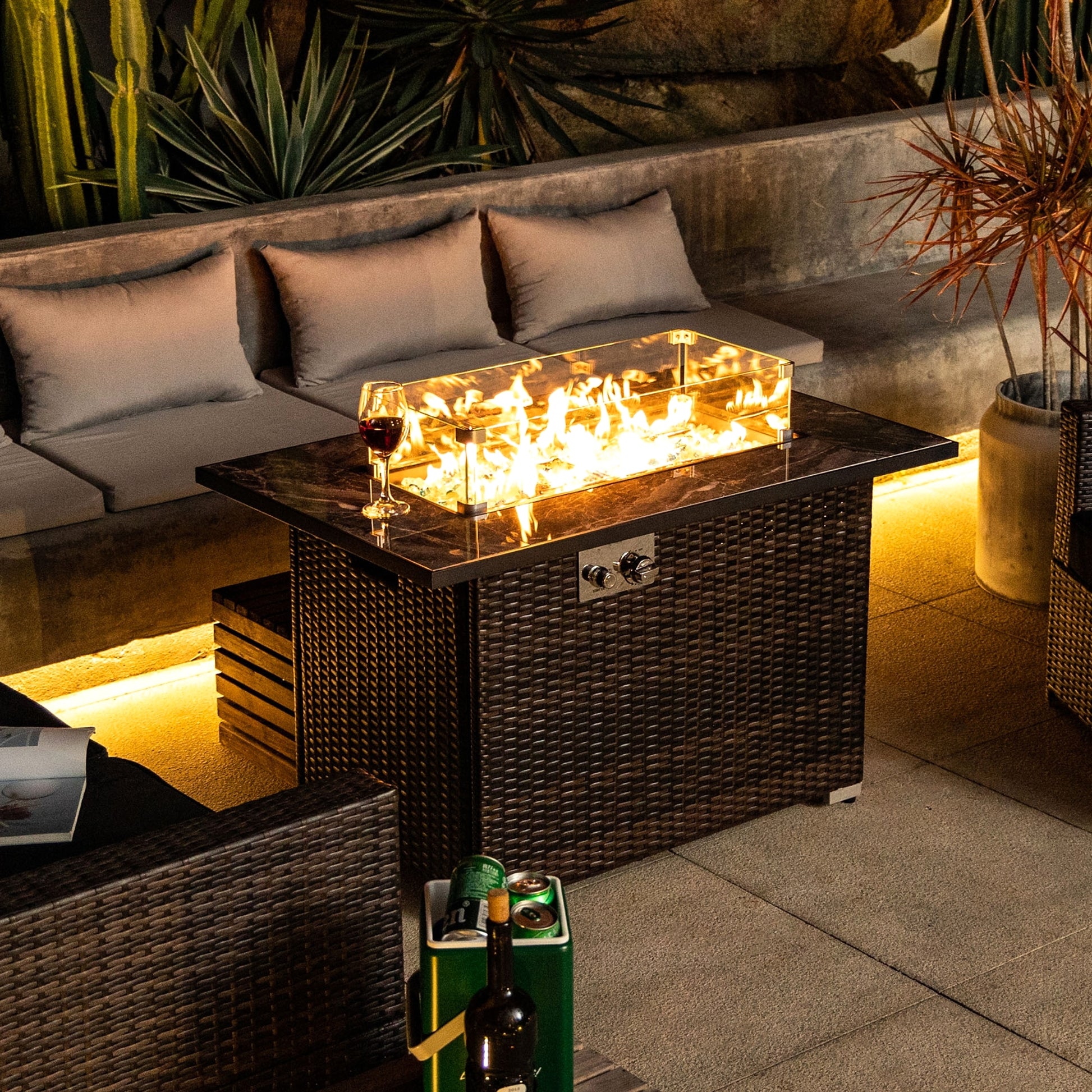 LuneluX_Home – Outdoor Propane Fire Table (44", Espresso) - enhanced image 7