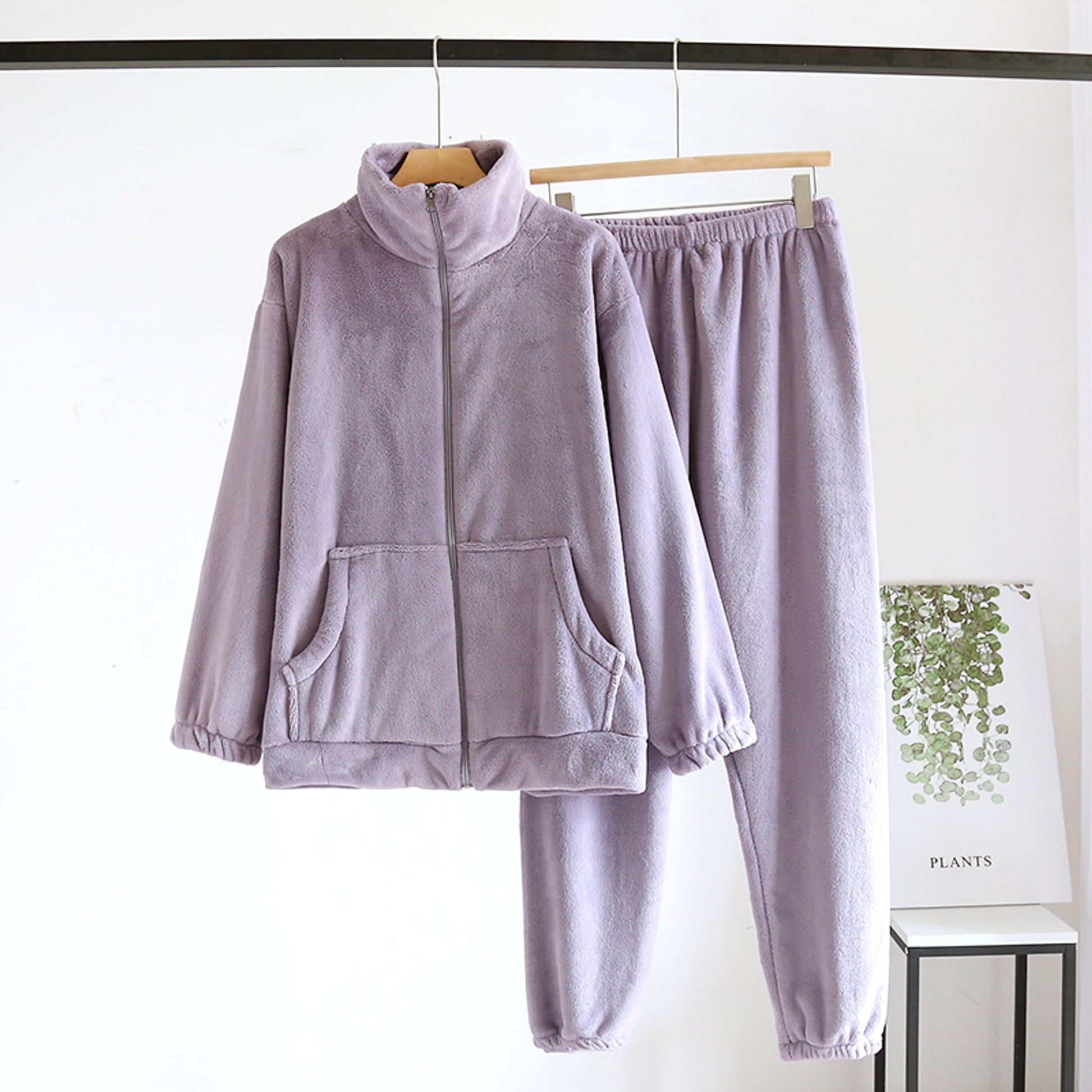 Men's And Women's Pajama Winter Coral Velvet Padded Thickened Homewear Suit - enhanced image 7