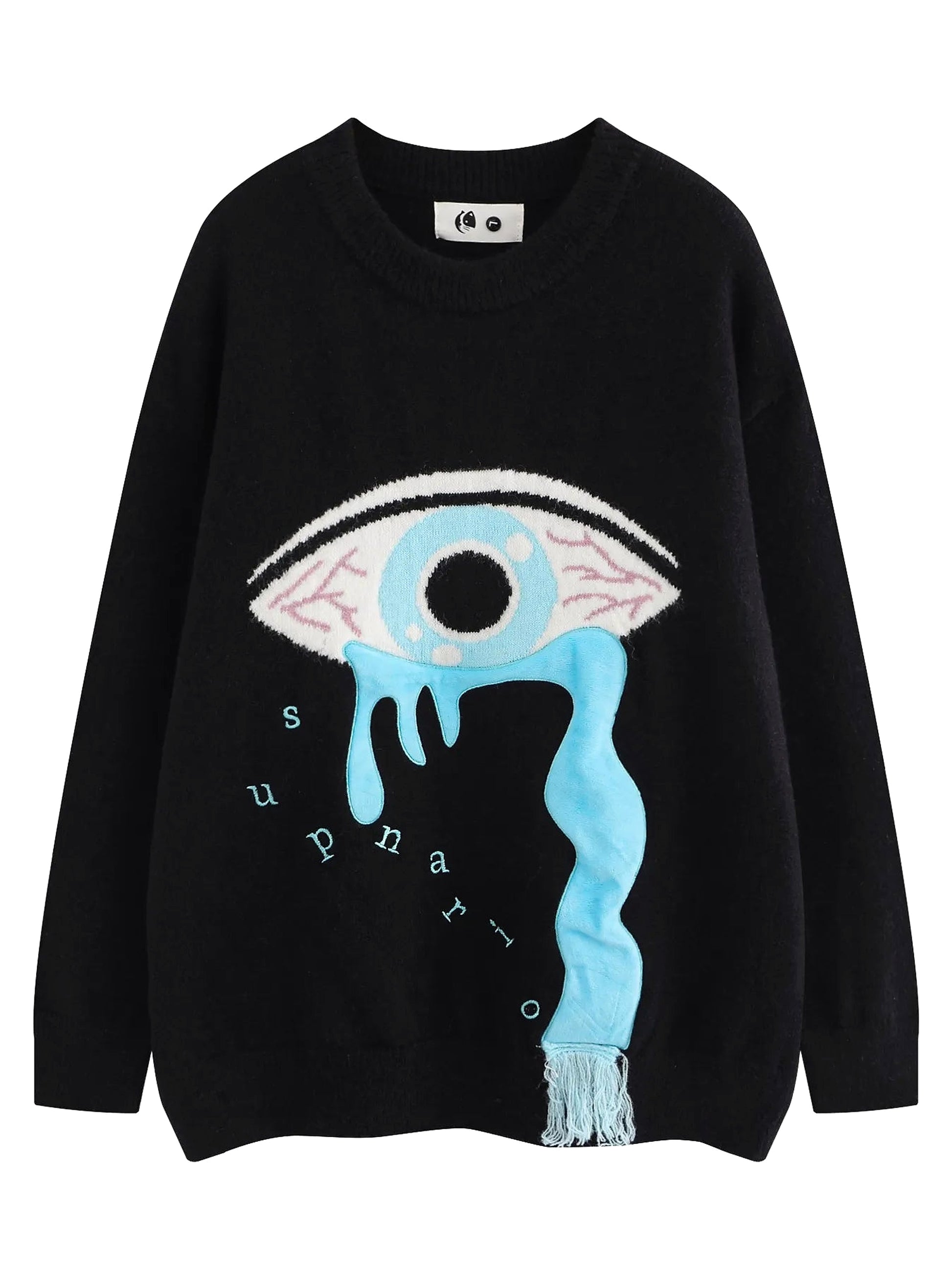 Men's Artistic Eye Graphic Long Sleeve Sweater - enhanced image 7