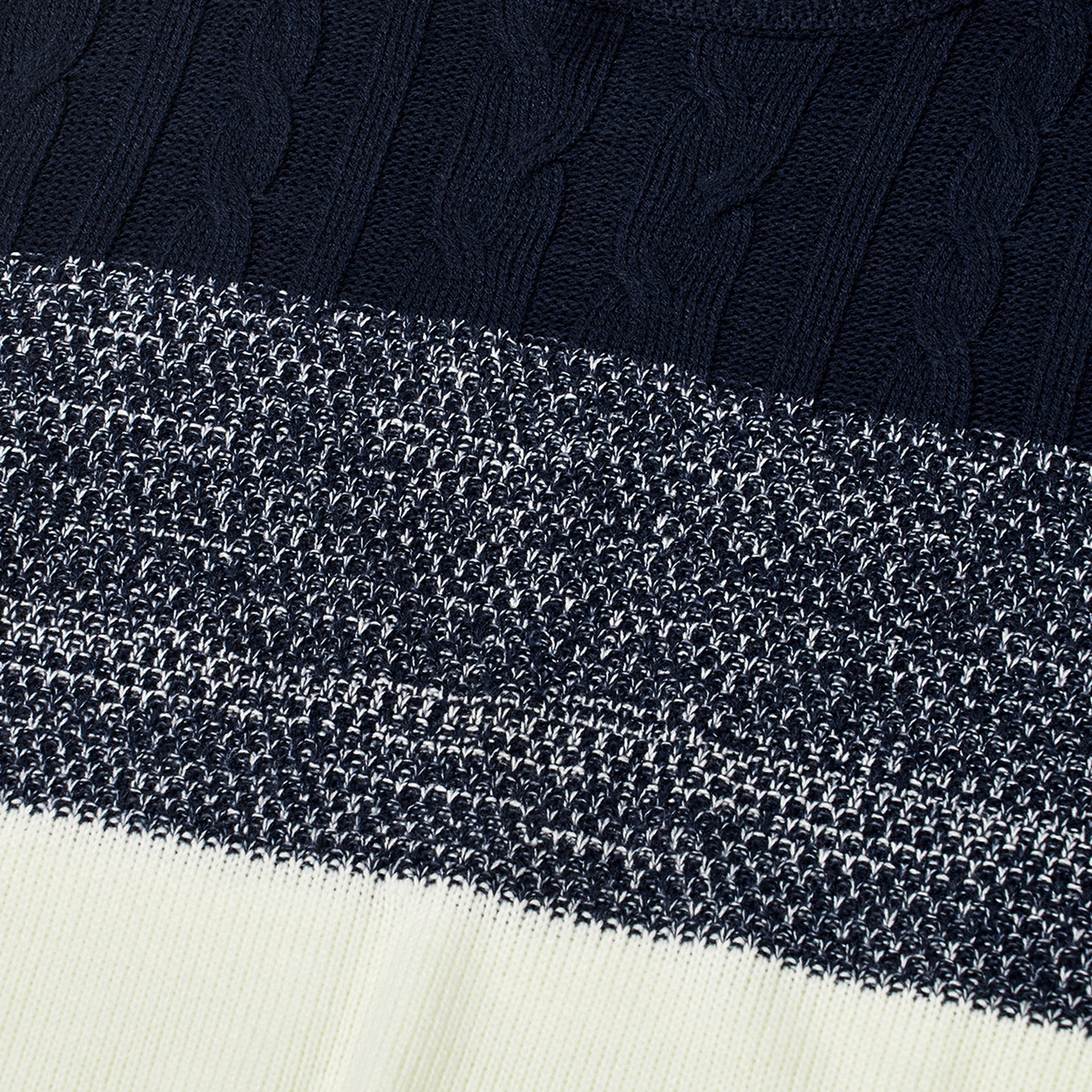 Men's Casual Color Block Long Sleeve Cable Knit Pullover Sweater - enhanced image 7