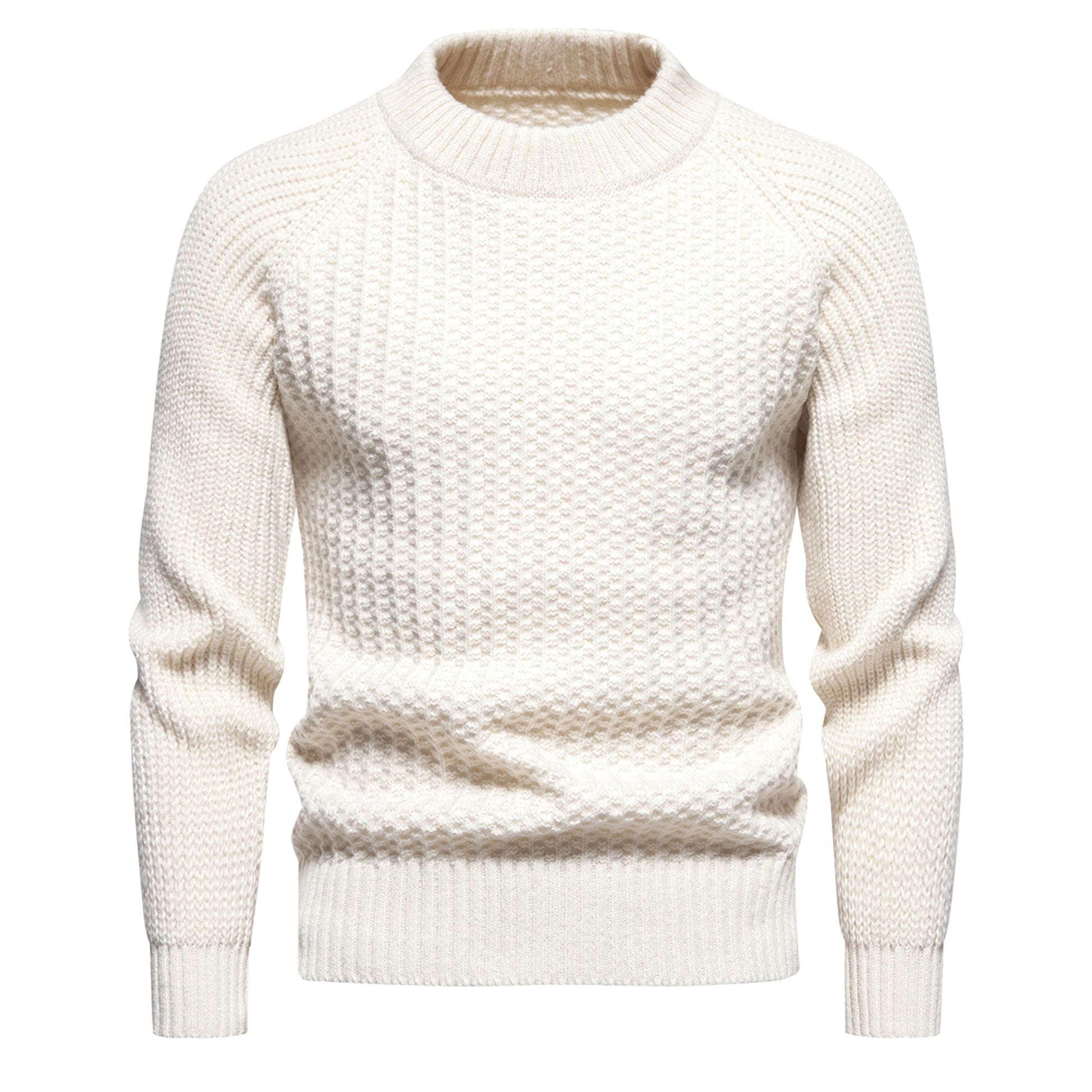 Men's Casual Loose Solid Color Round Neck Sweater - enhanced image 7