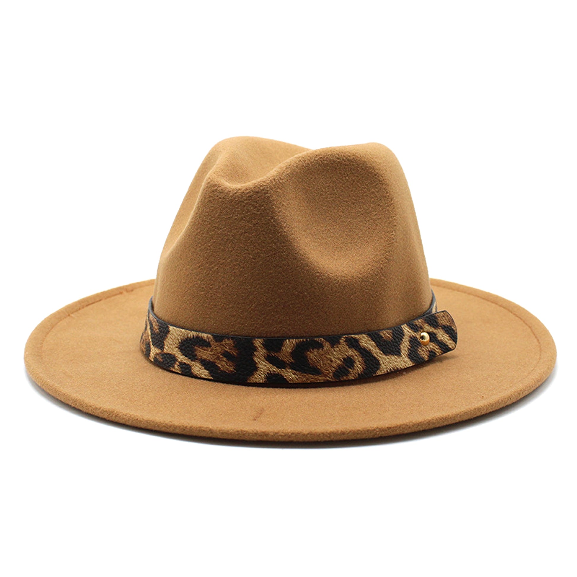 Men's Fashion Leopard Print Woolen Big Brim Top Hat - enhanced image 7