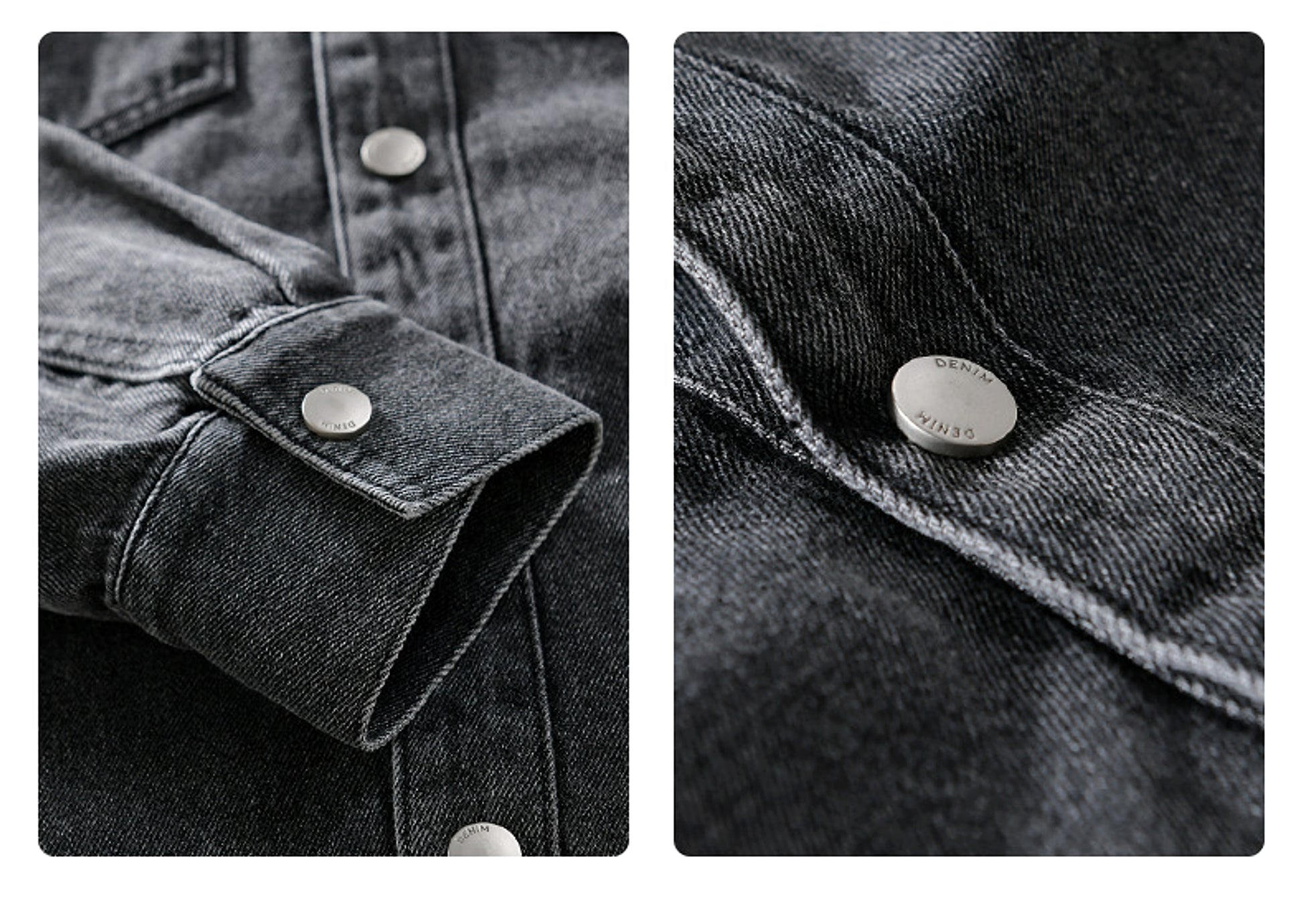 Men's Fashion Retro Denim Long-sleeved DressShirt - enhanced image 7