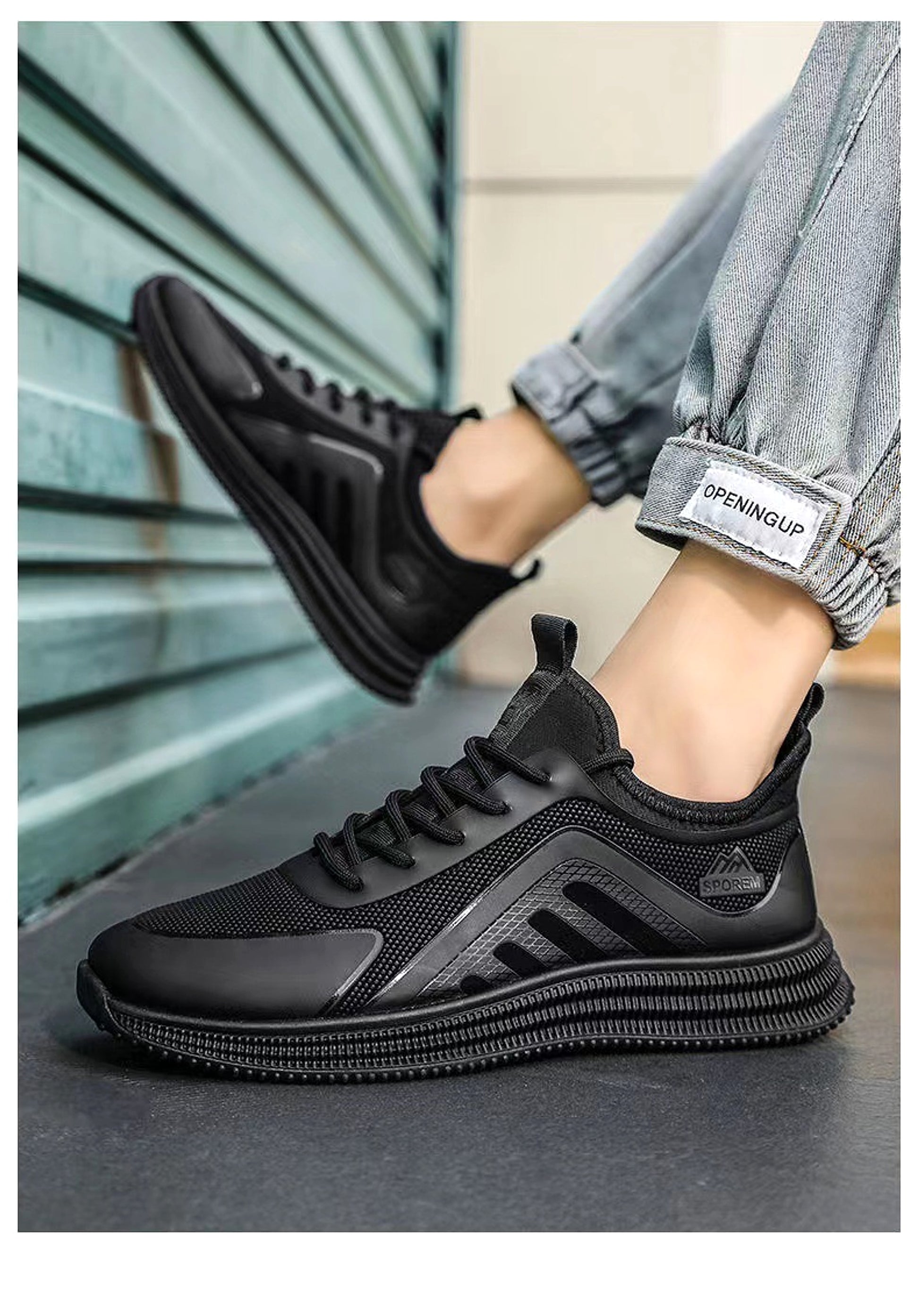 Men's Fly Woven Mesh Shoes Soft Sole Sneakers - enhanced image 7
