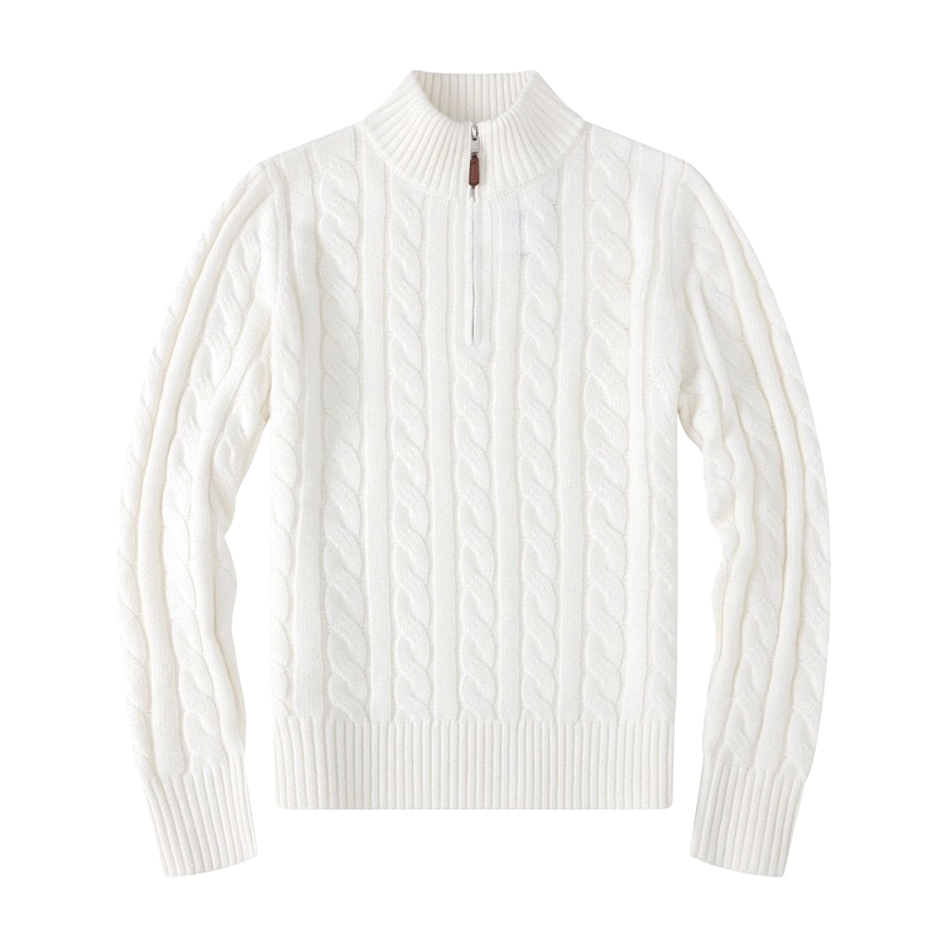 Men's Half-height Zip Twist Knit Bottoming Shirt - enhanced image 7