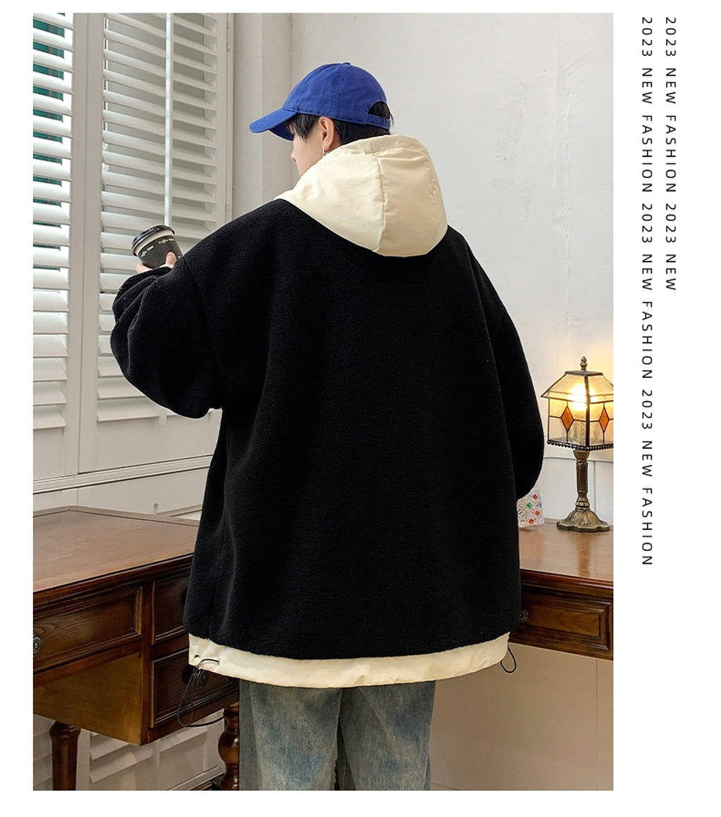 Men's Lamb Wool Student Versatile Thickened Padded Polar Fleece Cotton-padded Jacket - enhanced image 7
