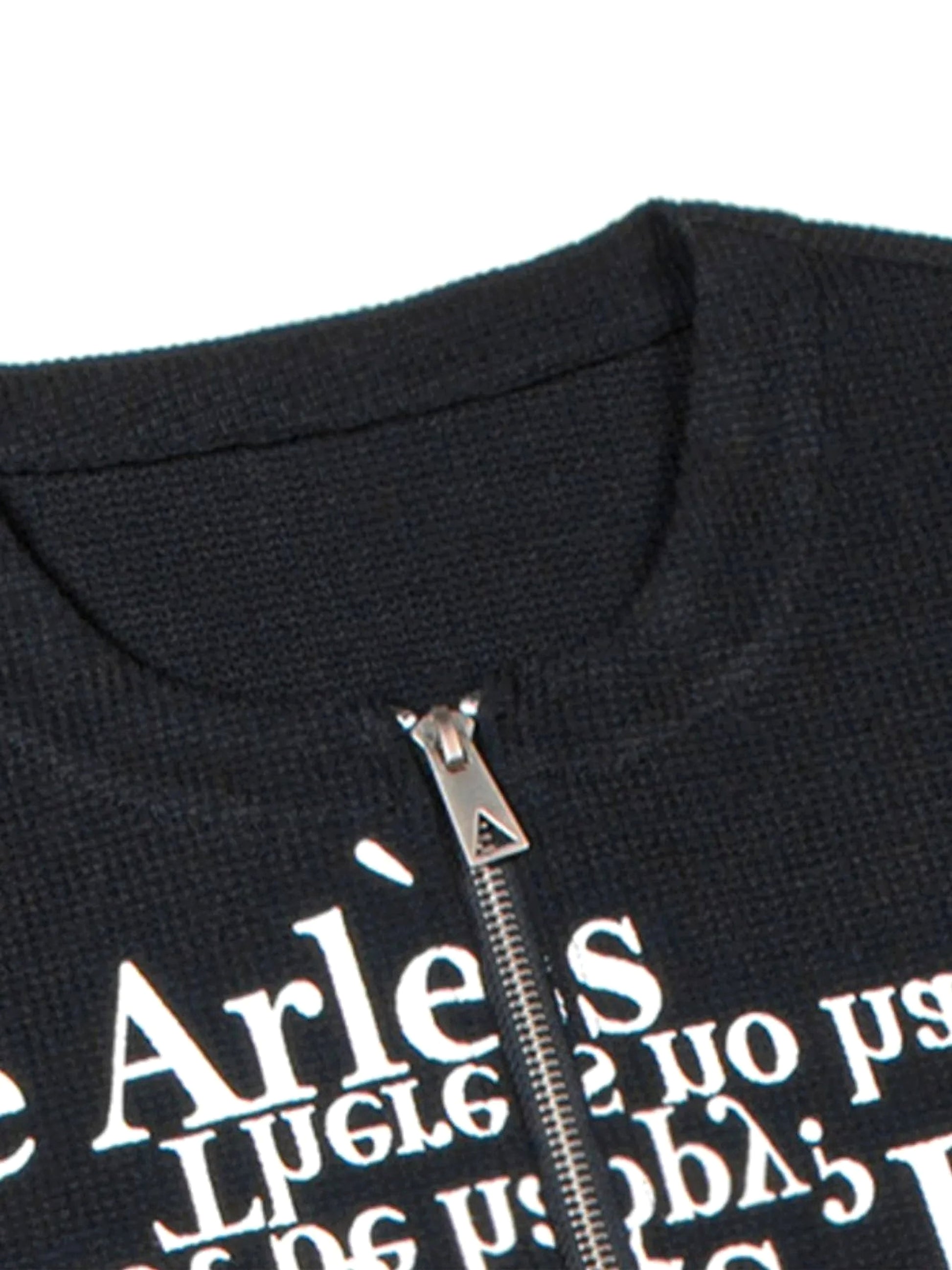 Men's Letter Quarter Zip Short Sleeve T-Shirt - enhanced image 7