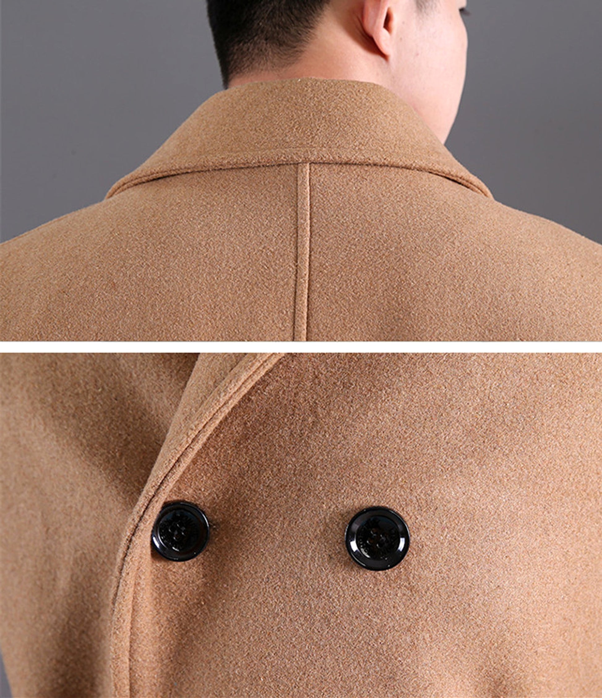 Men's Long Trench Coat - enhanced image 7