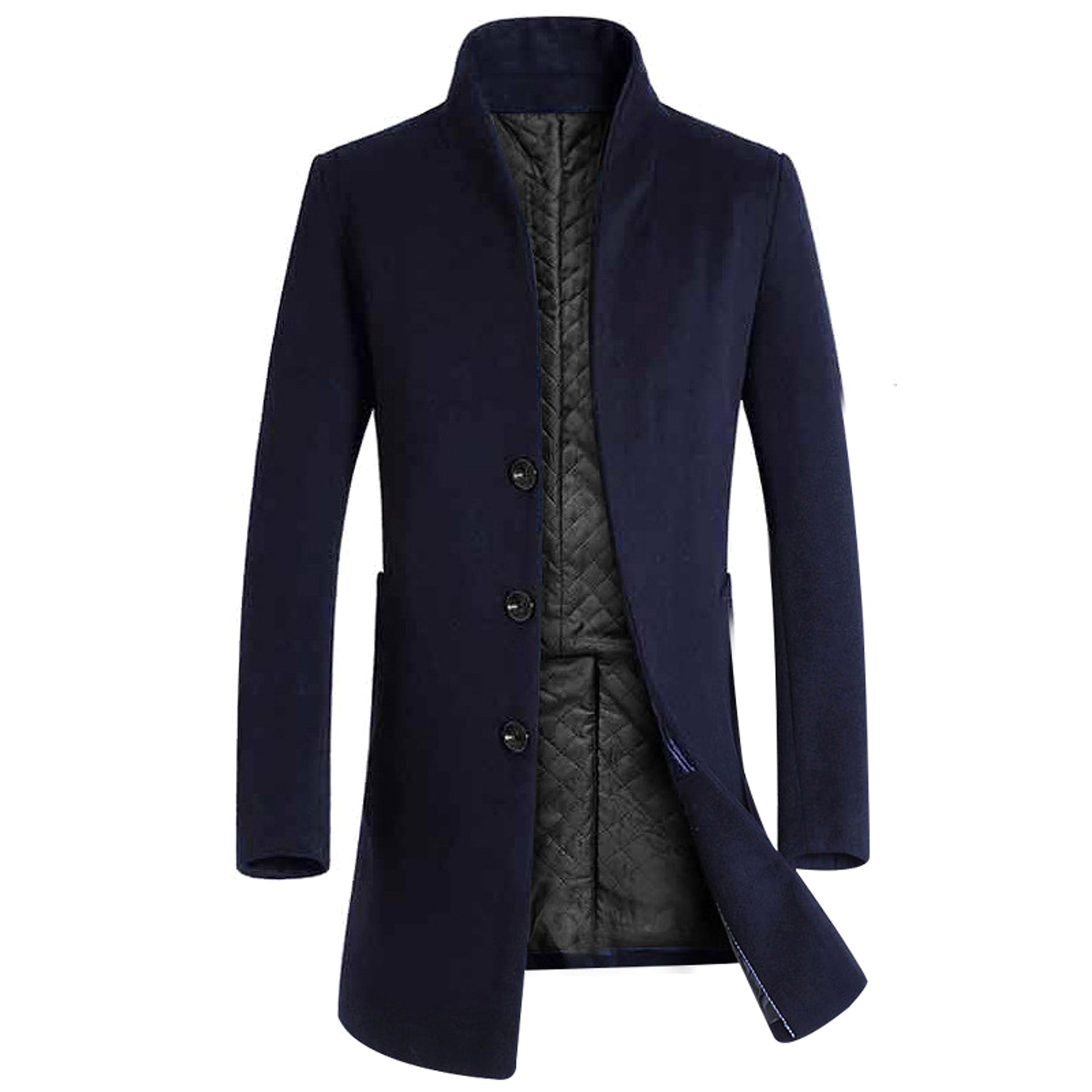 Men's long woolen coat trench coat - enhanced image 7