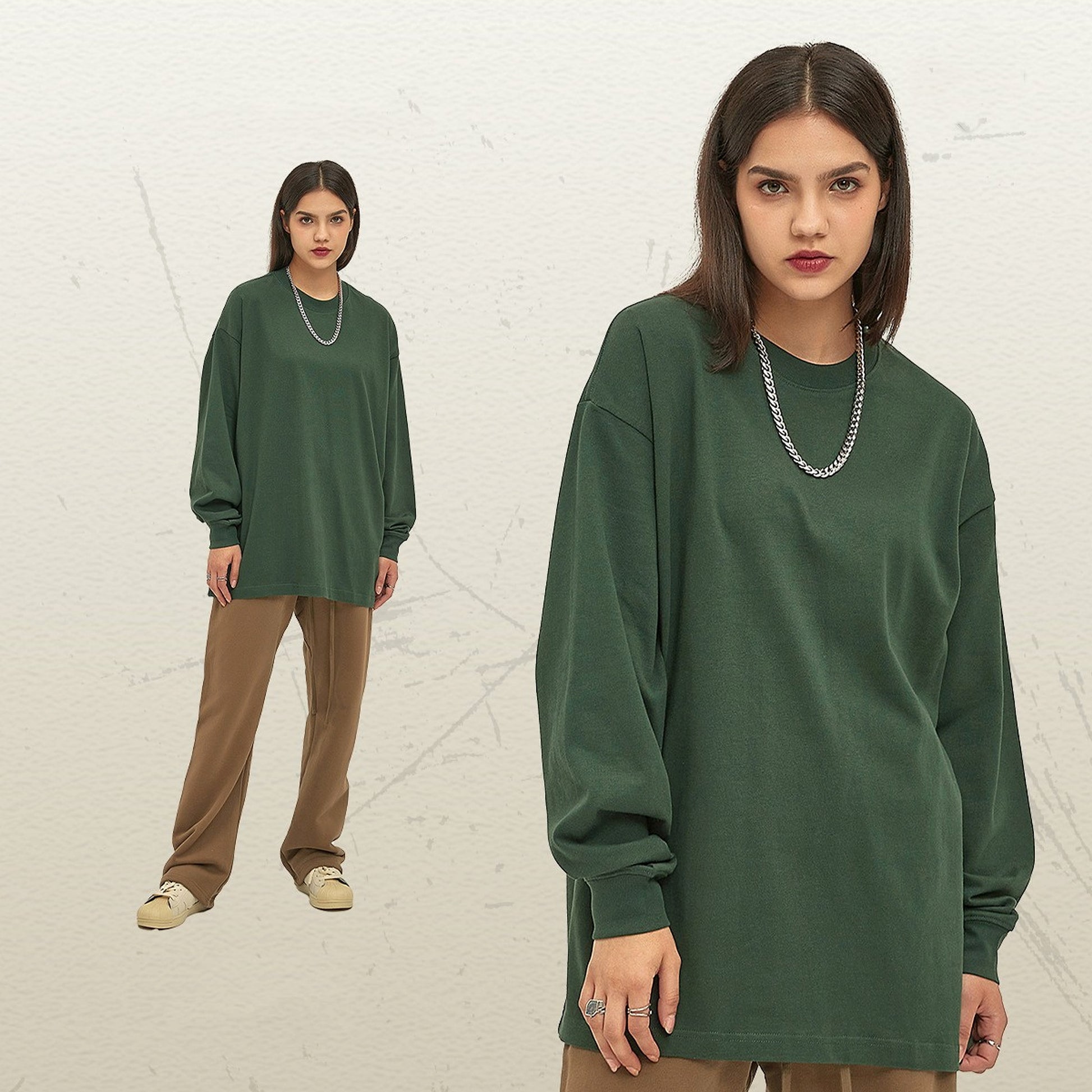 Men's Loose Long-sleeved T-shirt Top - enhanced image 7