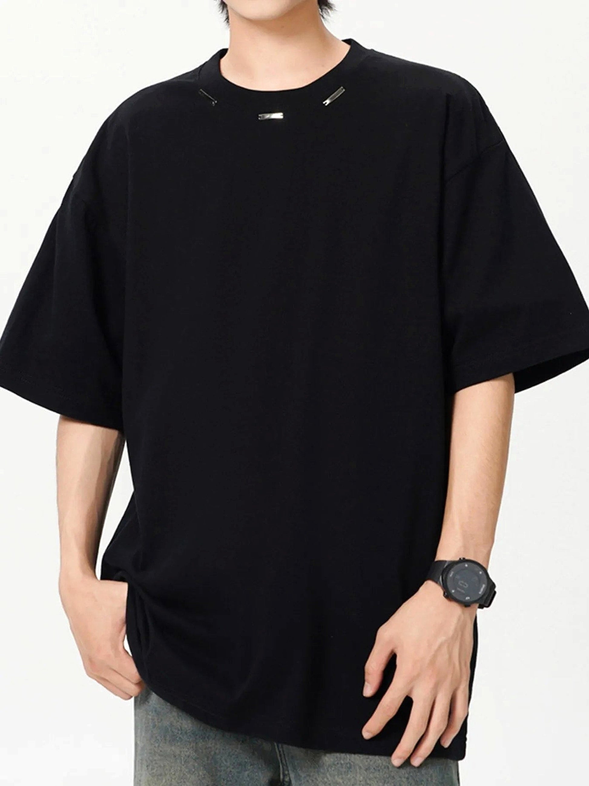 Men's Plus Size Oversized Crew Neck Short Sleeve T-Shirt - enhanced image 7