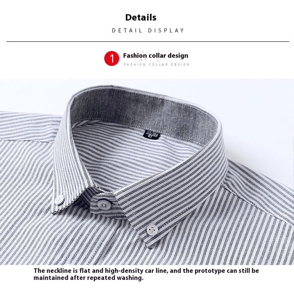 Men's Purified Cotton Long Sleeve DressShirt Anti-wrinkle Heartless Slim Fit - enhanced image 7