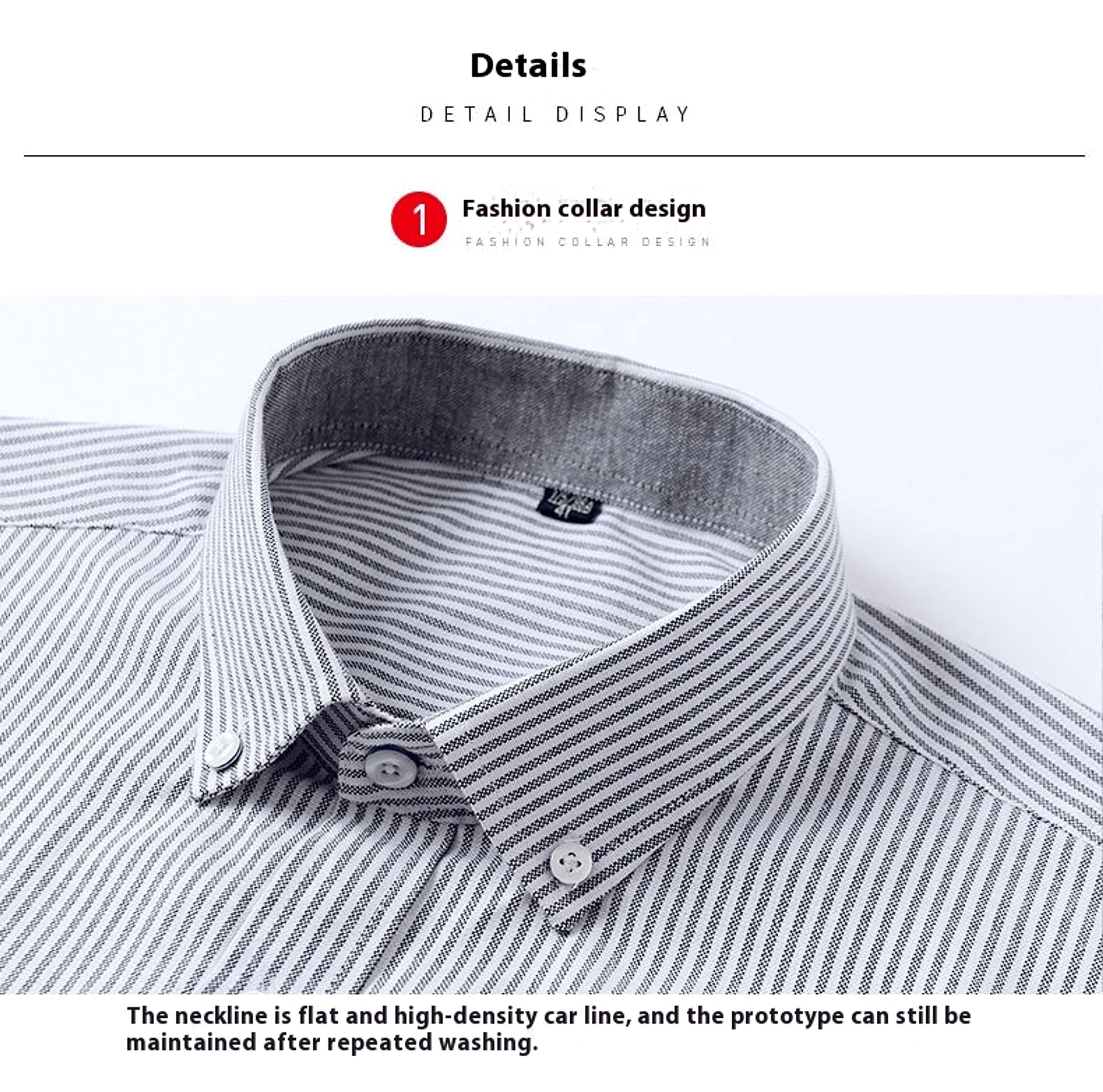Men's Purified Cotton Long Sleeve DressShirt Anti-wrinkle Heartless Slim Fit - enhanced image 7