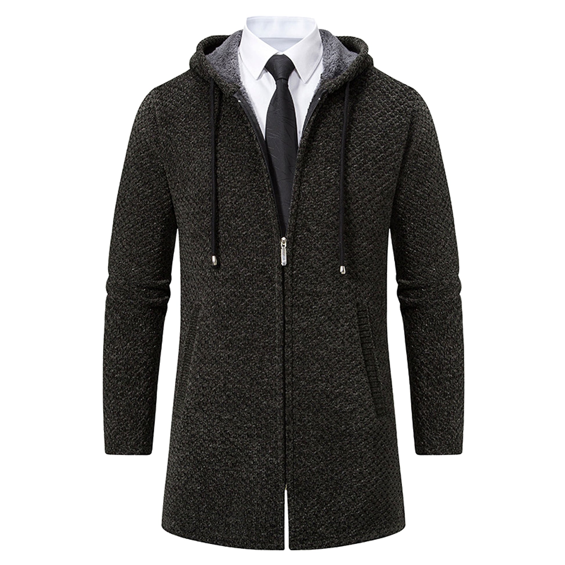 A.1 Men's Solid Color Cardigan Sweater - enhanced image 7