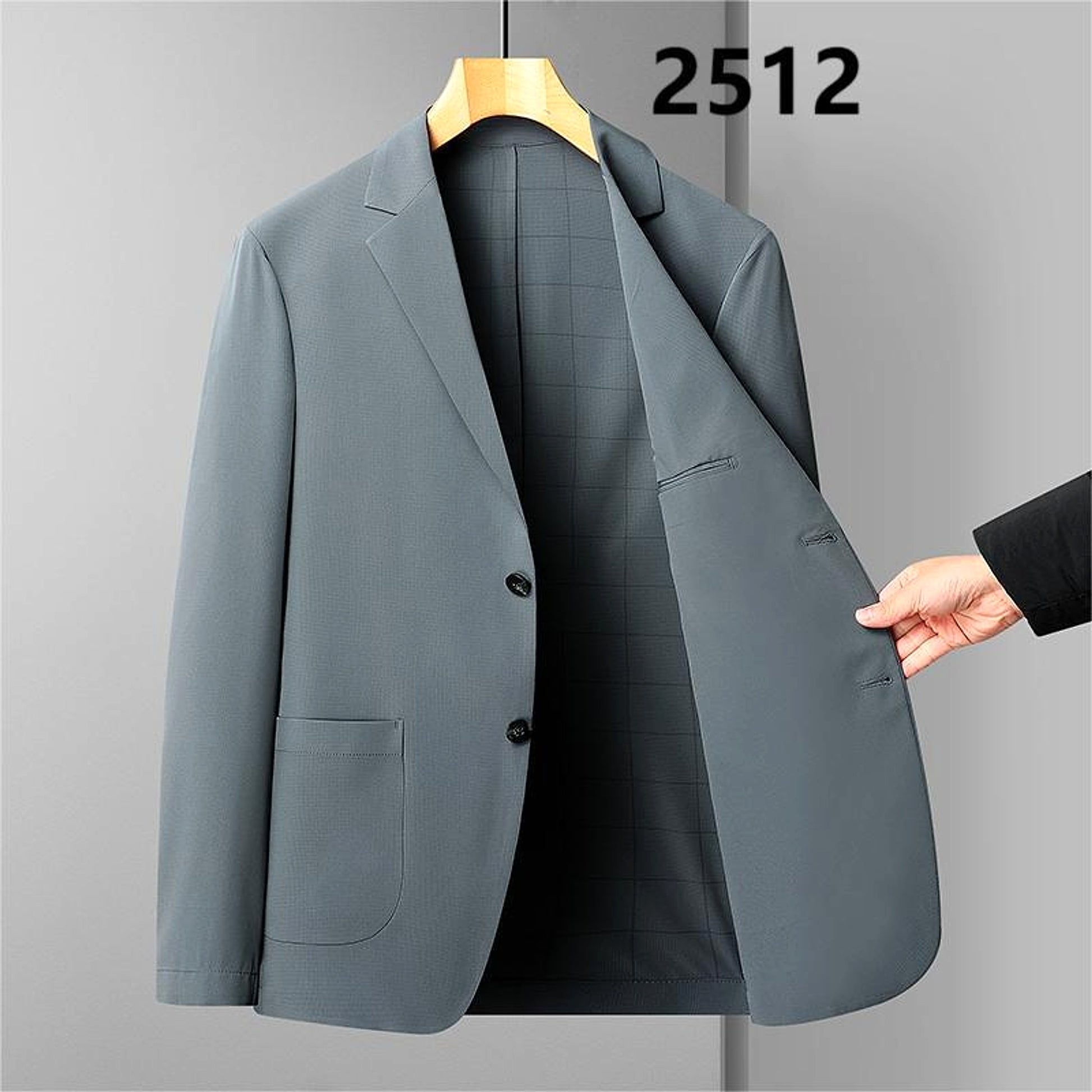 Men's Summer Thin Suit Men's Casual Fashion Business Light Ice Silk Suit - enhanced image 7