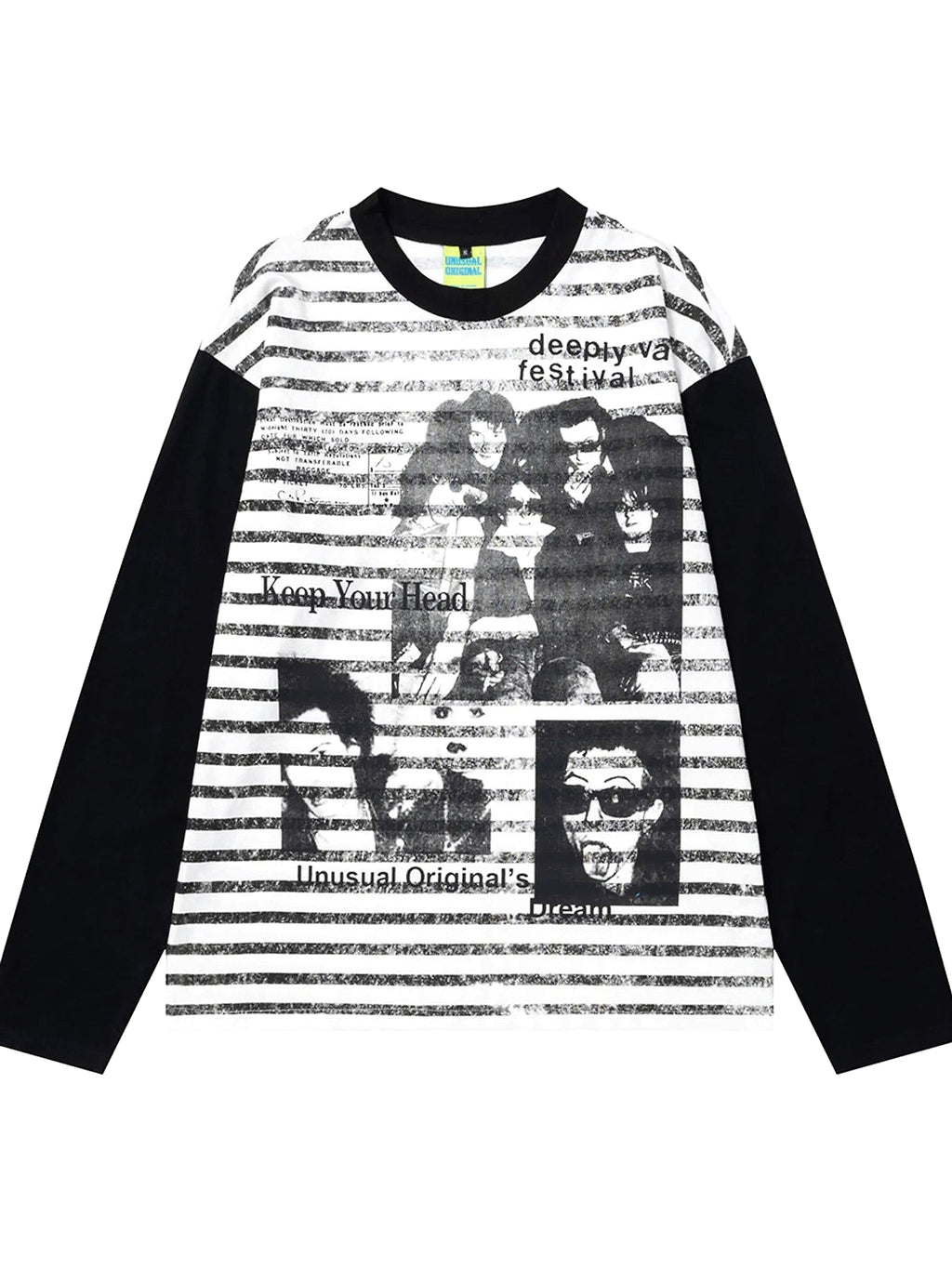 Men's Vintage Style Photo Print Contrast Sleeve T-Shirt - enhanced image 7