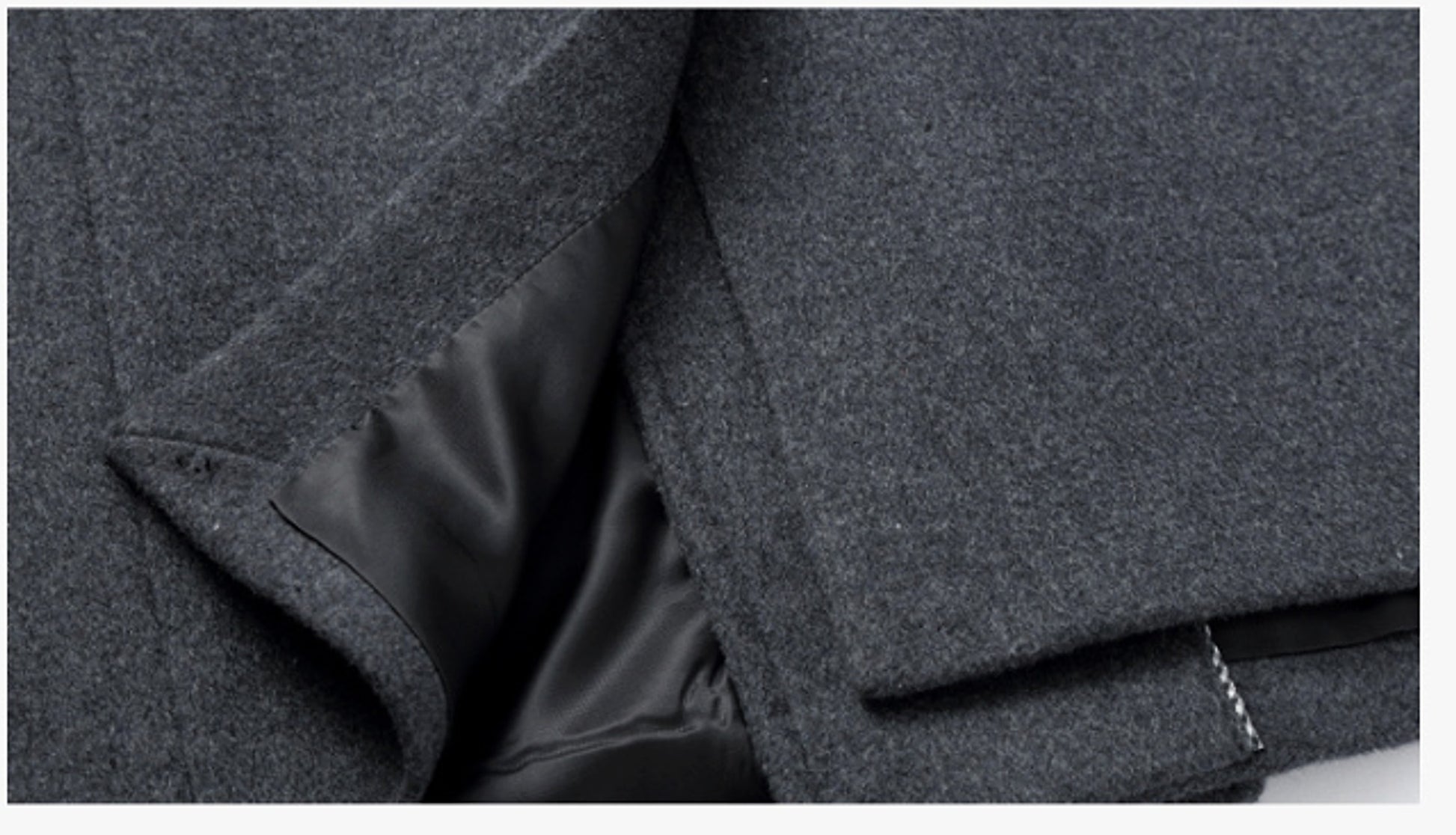 Men's woolen coat slim fit trench coat - enhanced image 7