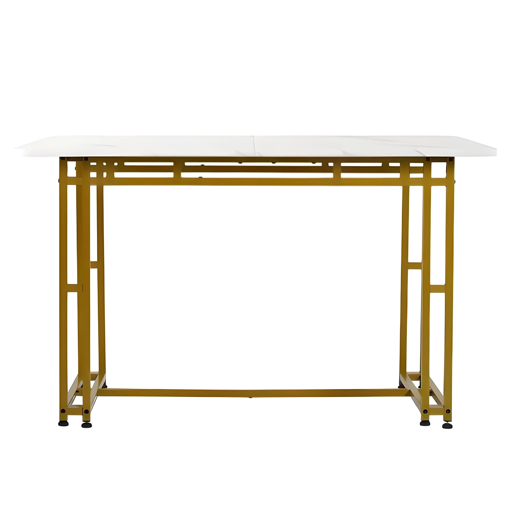 LuneluX_Home – Modern Rectangular Dining Table with Golden Metal Frame (120×70 cm) - enhanced image 7