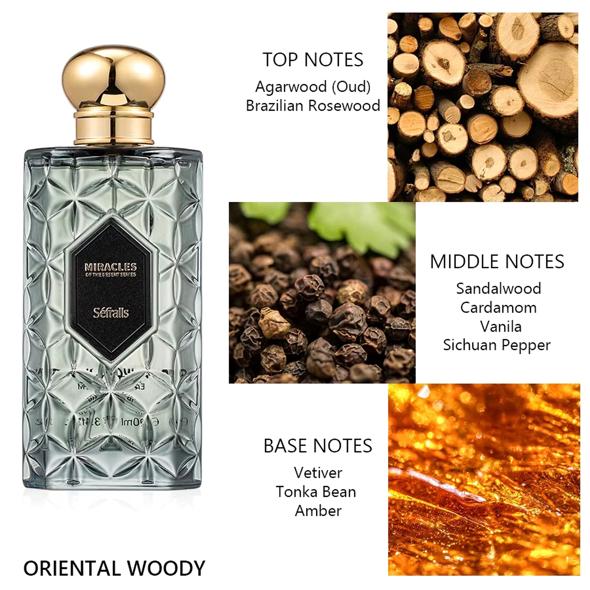Miracles Sefralls Noir Wood Night Perfume Woody Fragrance Luxury Perfumes Woody  Long Lasting Signature GRACEFUL Fragrance - enhanced image 7