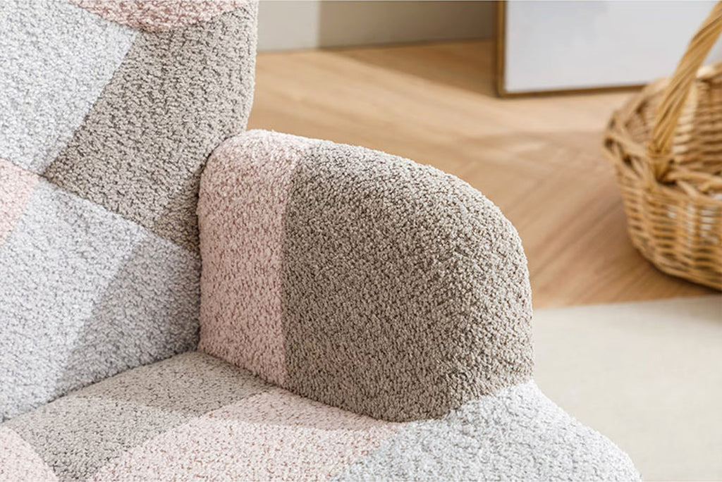 Modern Patchwork Rocking Chair – Macaron Edition - enhanced image 7
