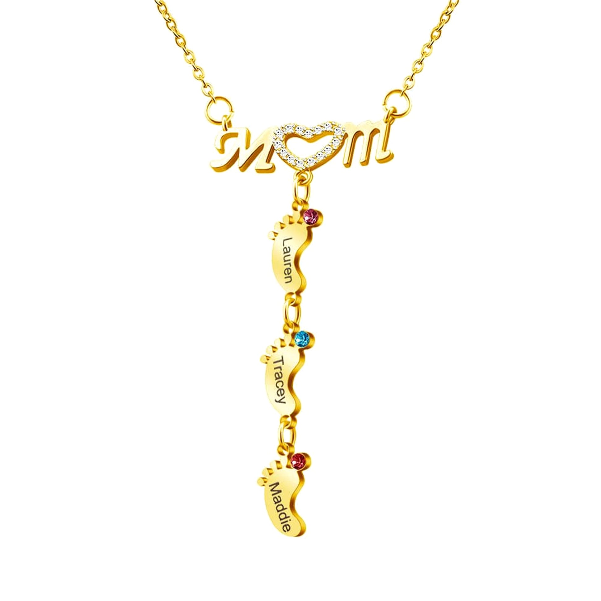 Mother's Day MOM Foot Personalized Necklace - enhanced image 7
