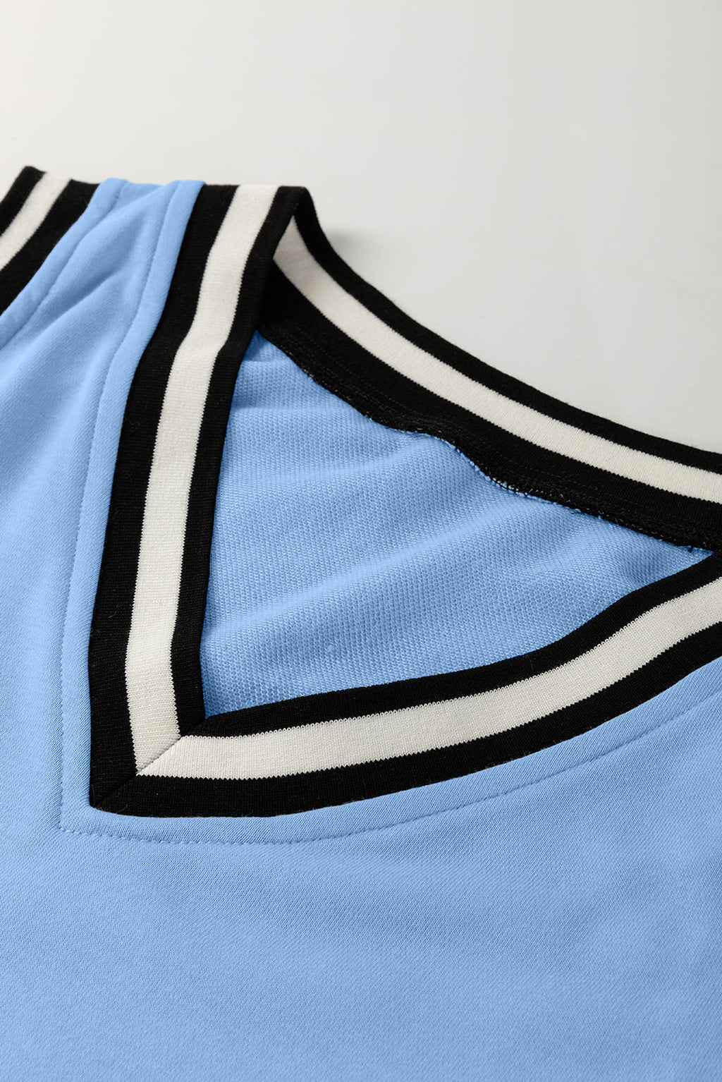 Myosotis Color Contrast Trim V Neck Shift Sleeveless Mini Dress - enhanced image 7