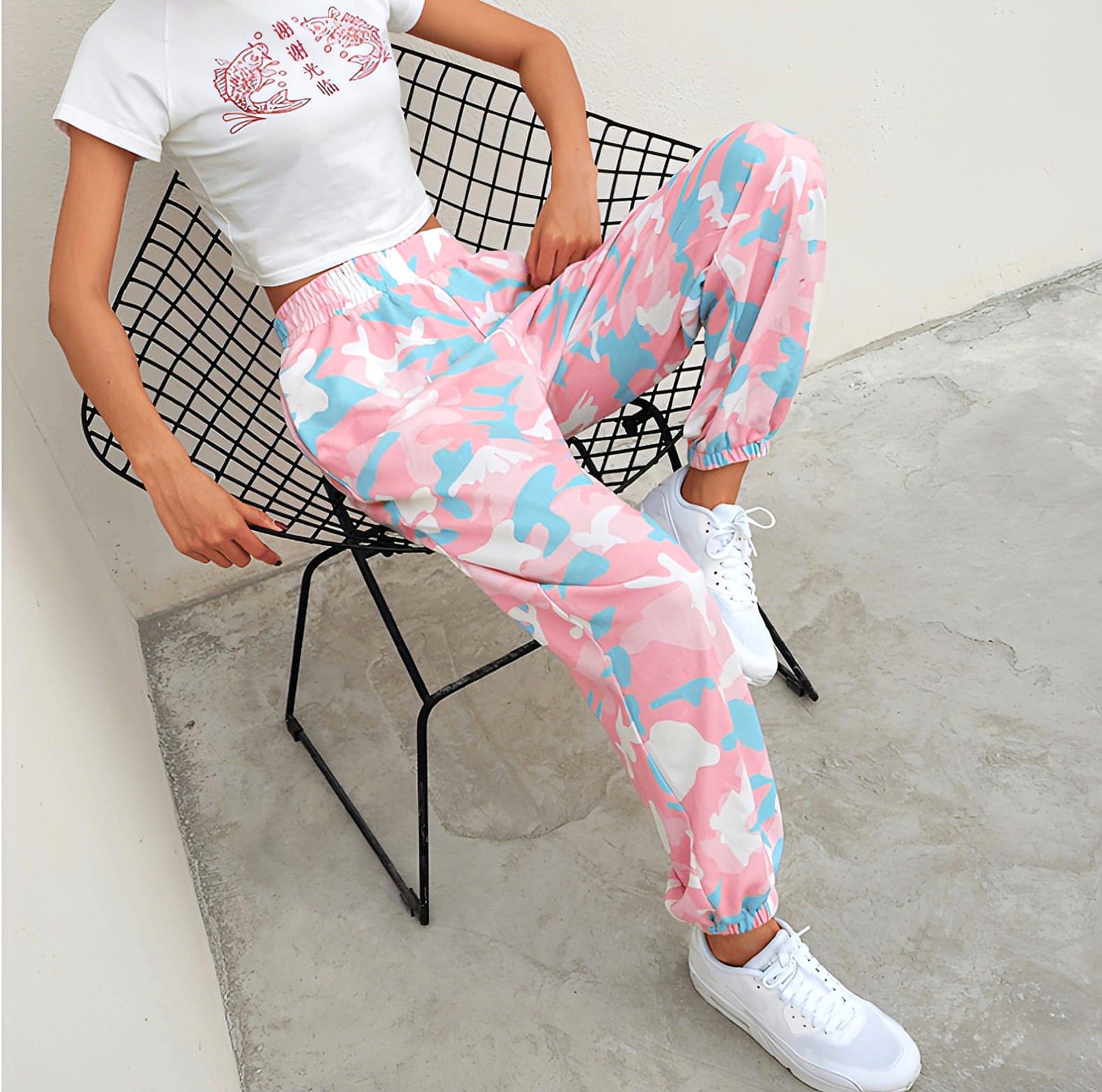 Camouflage Pants Spring High Waist Casual Joggers Elastic Sweatpants Women - enhanced image 7