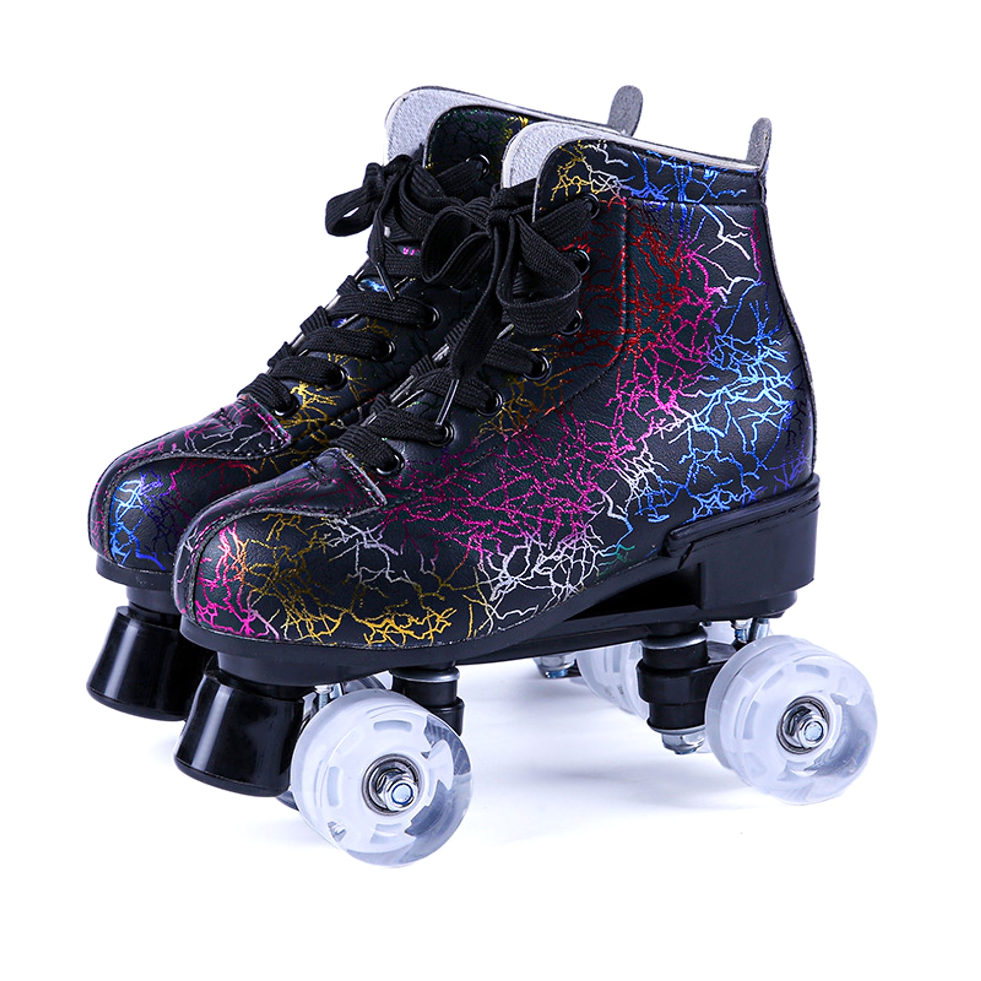 New Black And White Double Row Skates Adult Flash Roller Skates Skating Rink Cross Exclusively For Roller Skates - enhanced image 7
