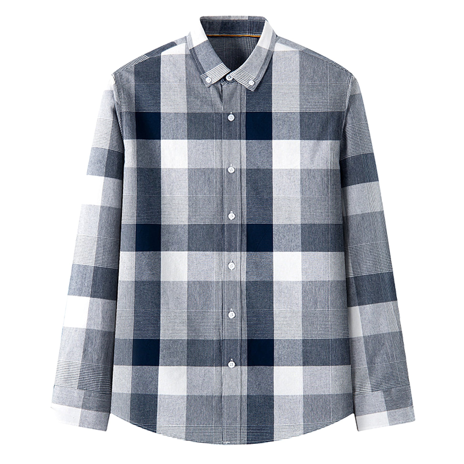 New Cotton Men's Long-sleeved British Plaid DressShirt - enhanced image 7