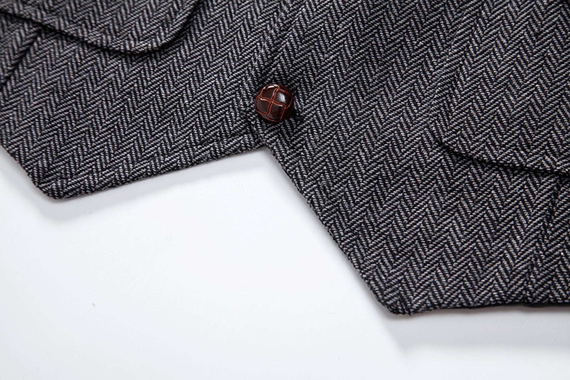 New Retro Herringbone Casual Vest Multi-pocket Tough Guy Vest - enhanced image 7
