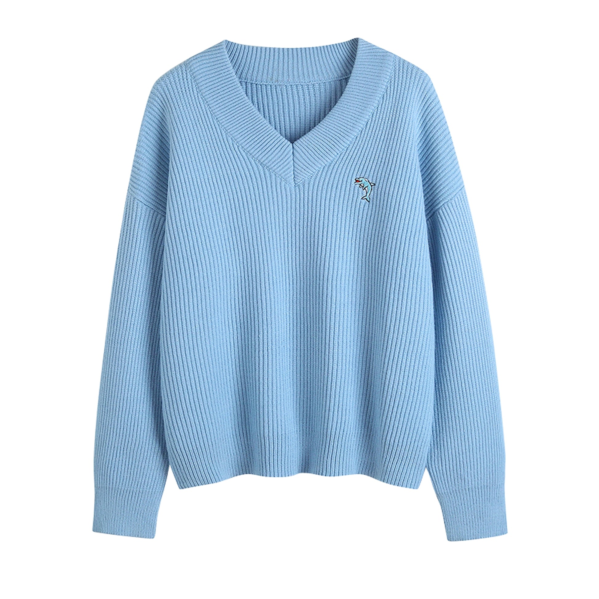 New V-neck Sweater Women Loose-fitting Outer Top - enhanced image 7