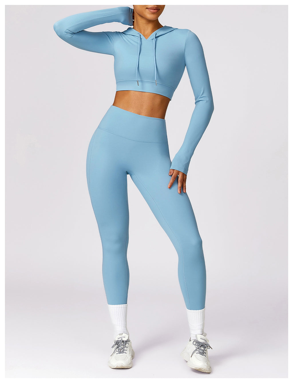 Outdoor Running Hooded Top Yoga Leggings - enhanced image 7