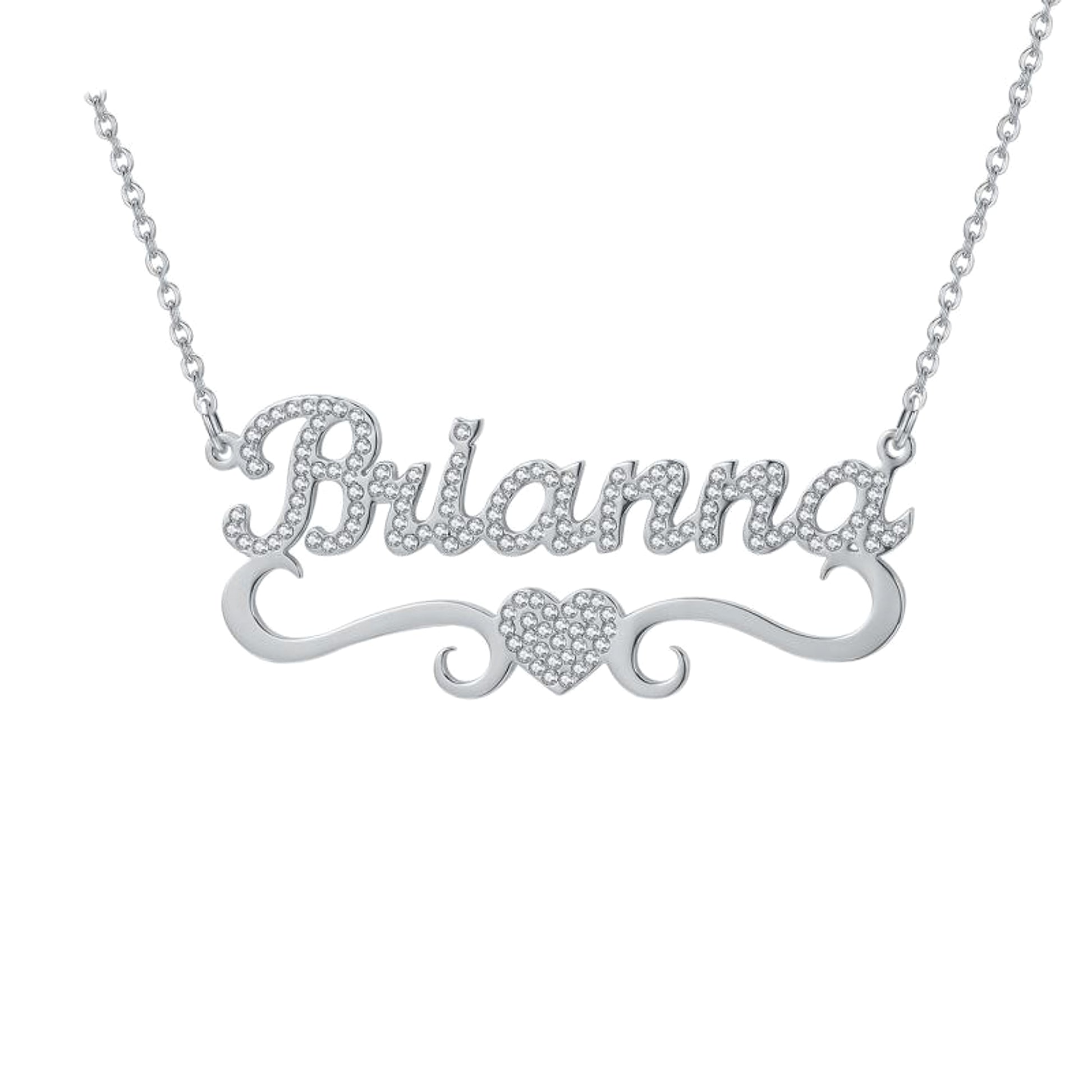Personalized Heart Iced Out Name Necklace – Butterfly Pendant - enhanced image 7