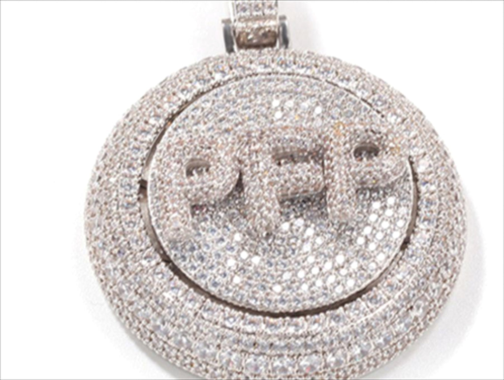 Personalized Rotating Pendant Necklace – Custom Name & Zircon Inlay - enhanced image 7