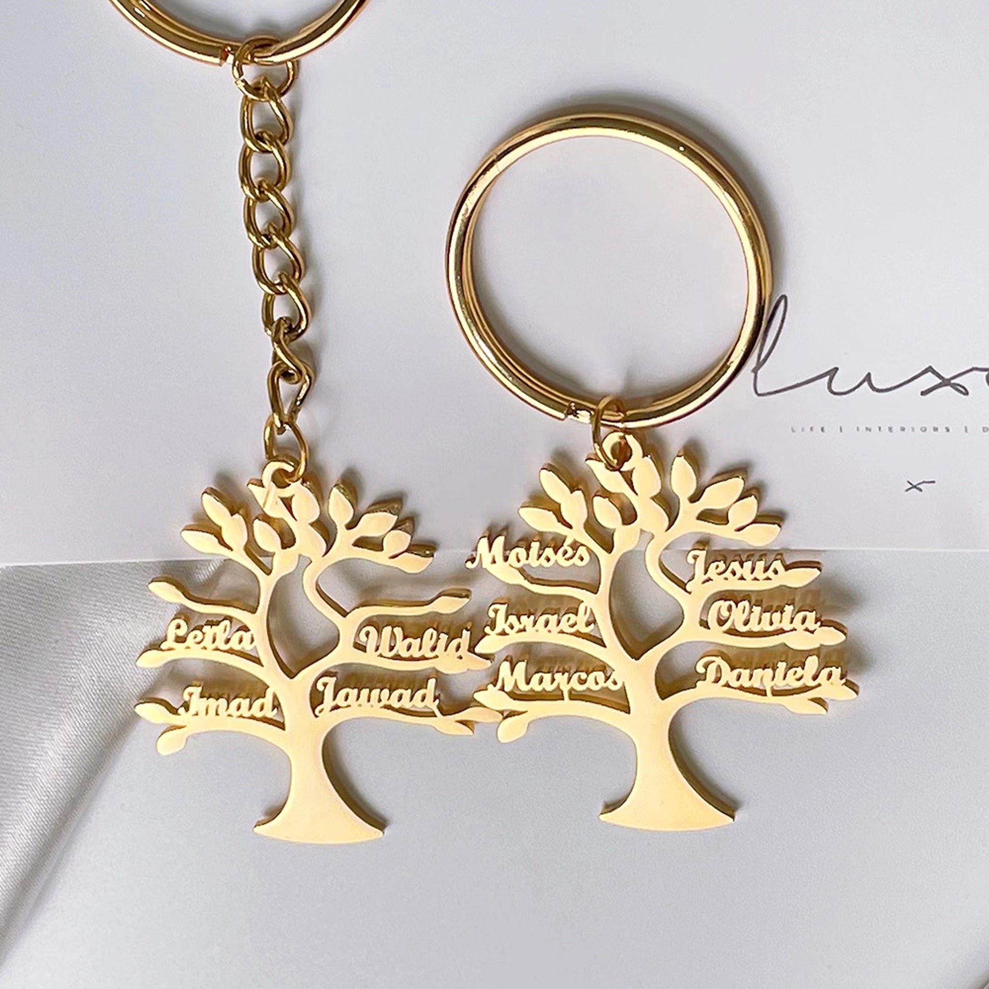 Personalized Tree of Life Keychain – Custom Stainless Steel Name Keyring - enhanced image 7