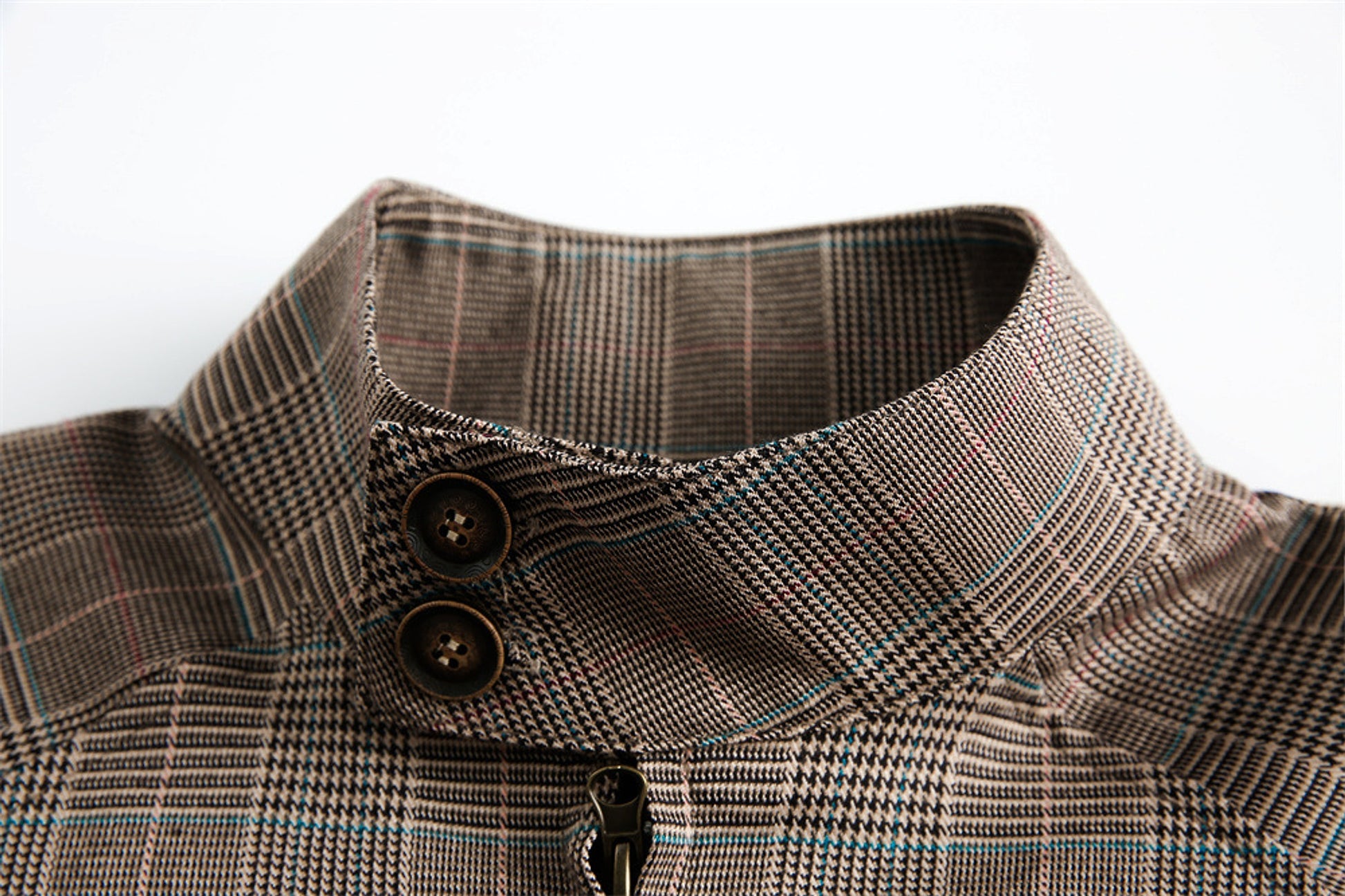 Plaid Loose-fitting Stand-up Collar Jacket Men And Women - enhanced image 7