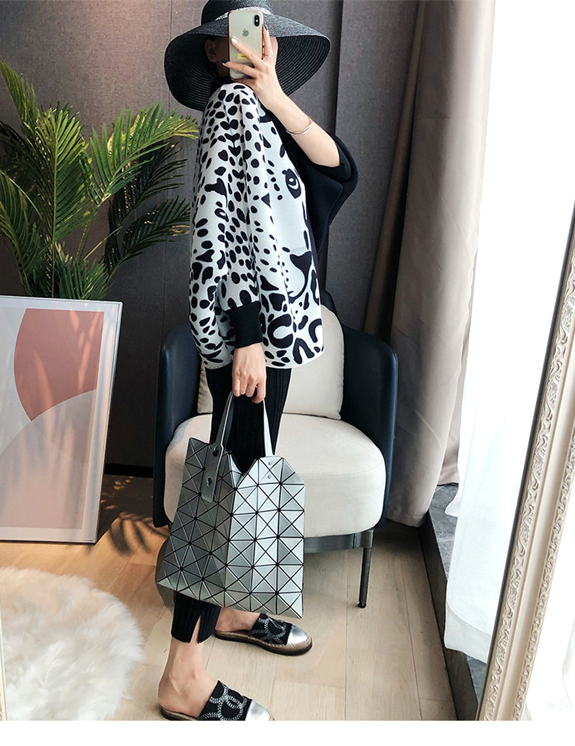 Pleated Coat Loose And Slim Plus Size Long-sleeved Leopard Print - enhanced image 7