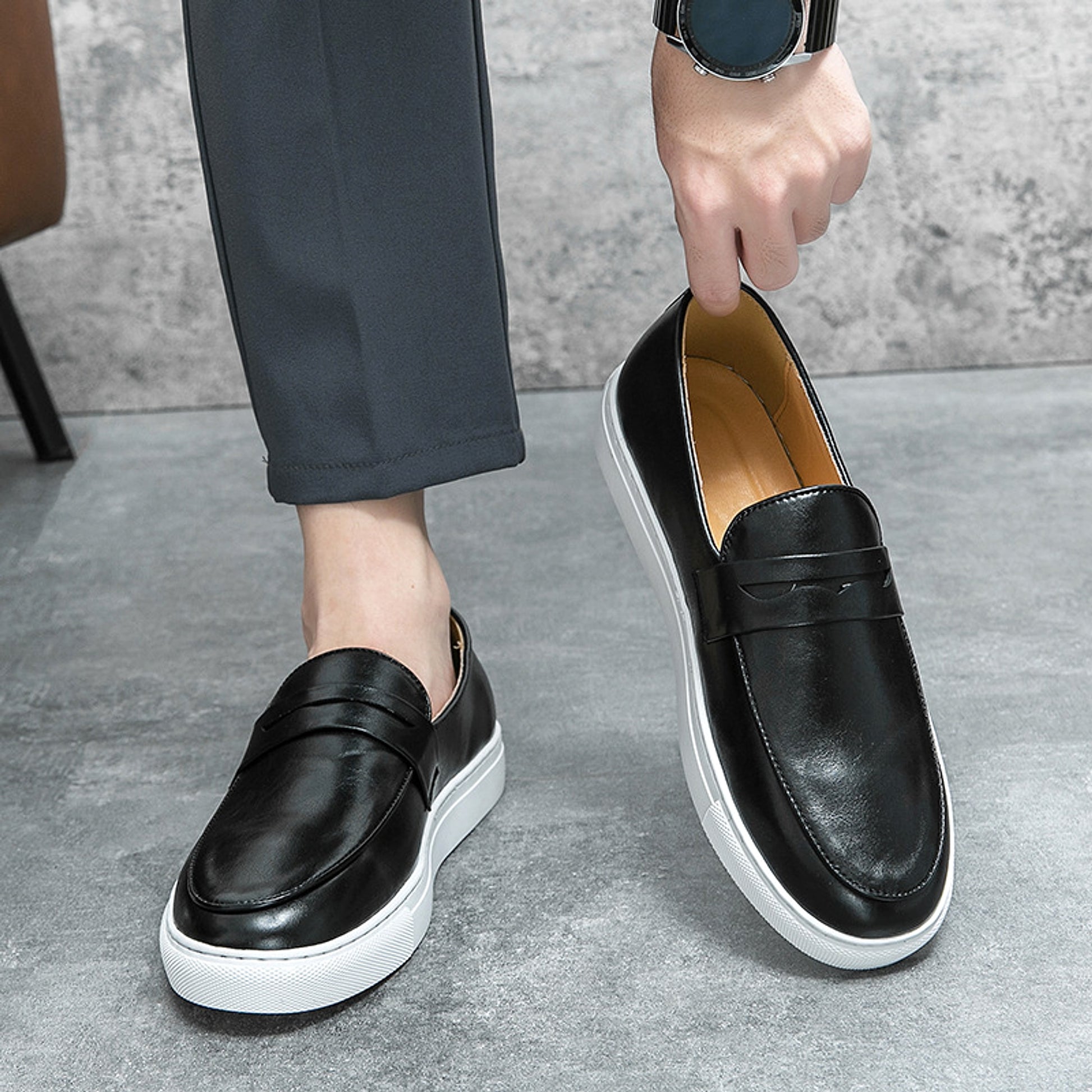Plus Size Board Shoes Male Business Casual Leather Shoes Men - enhanced image 7