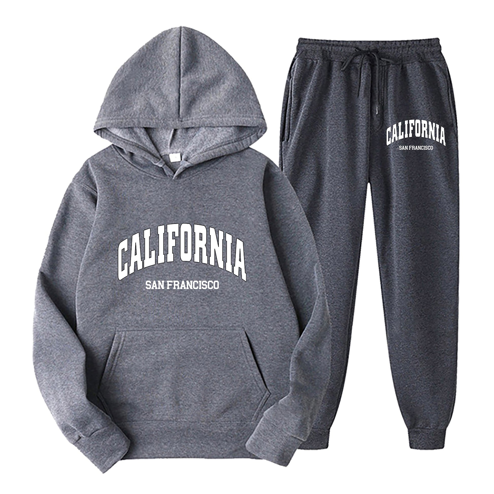 Plus Size Fleece-lined Sweater Suit Men's Long Sleeve Tracksuit - enhanced image 7