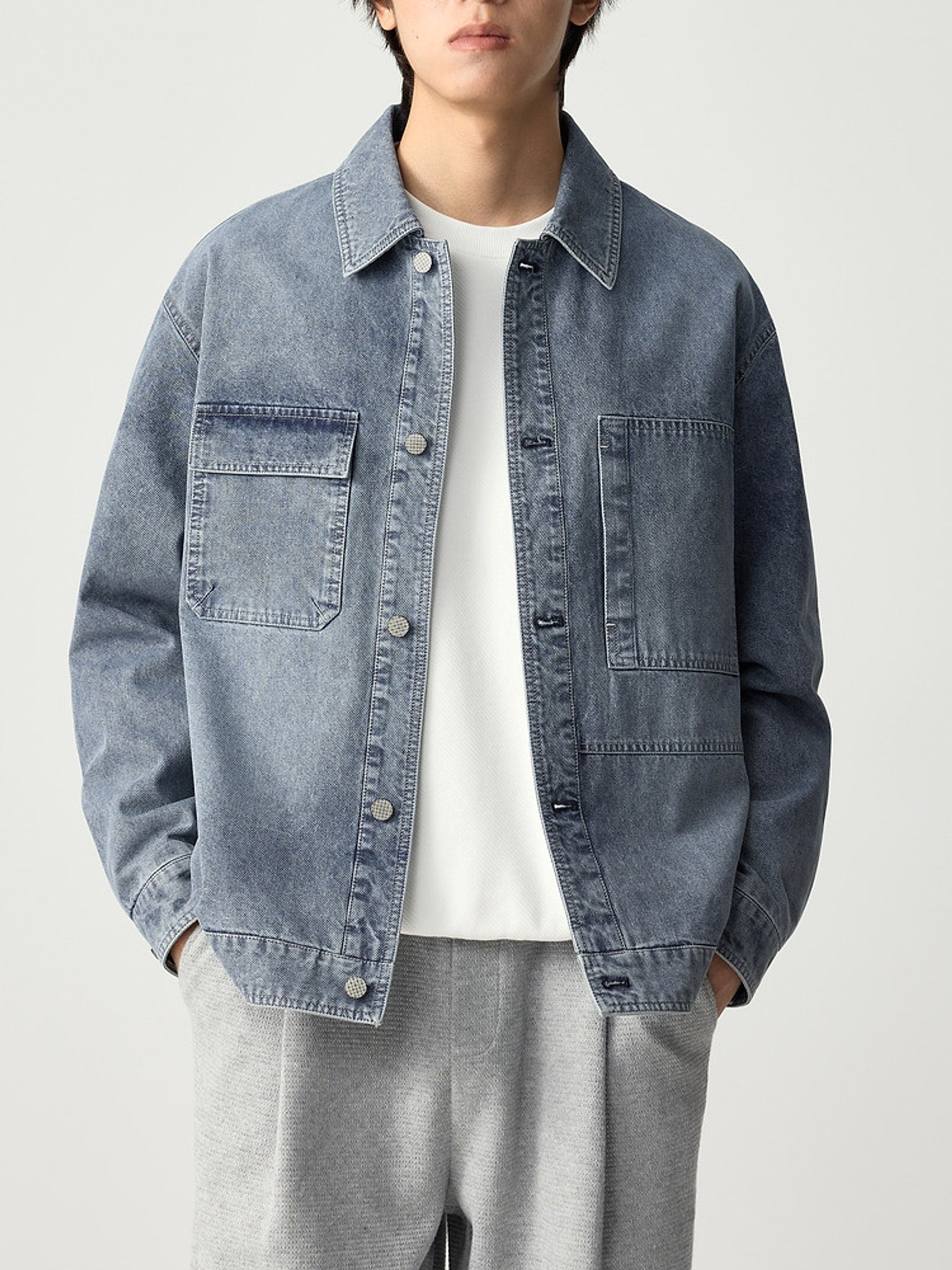 Pocket Decorative Lapel Men's Jacket - enhanced image 7