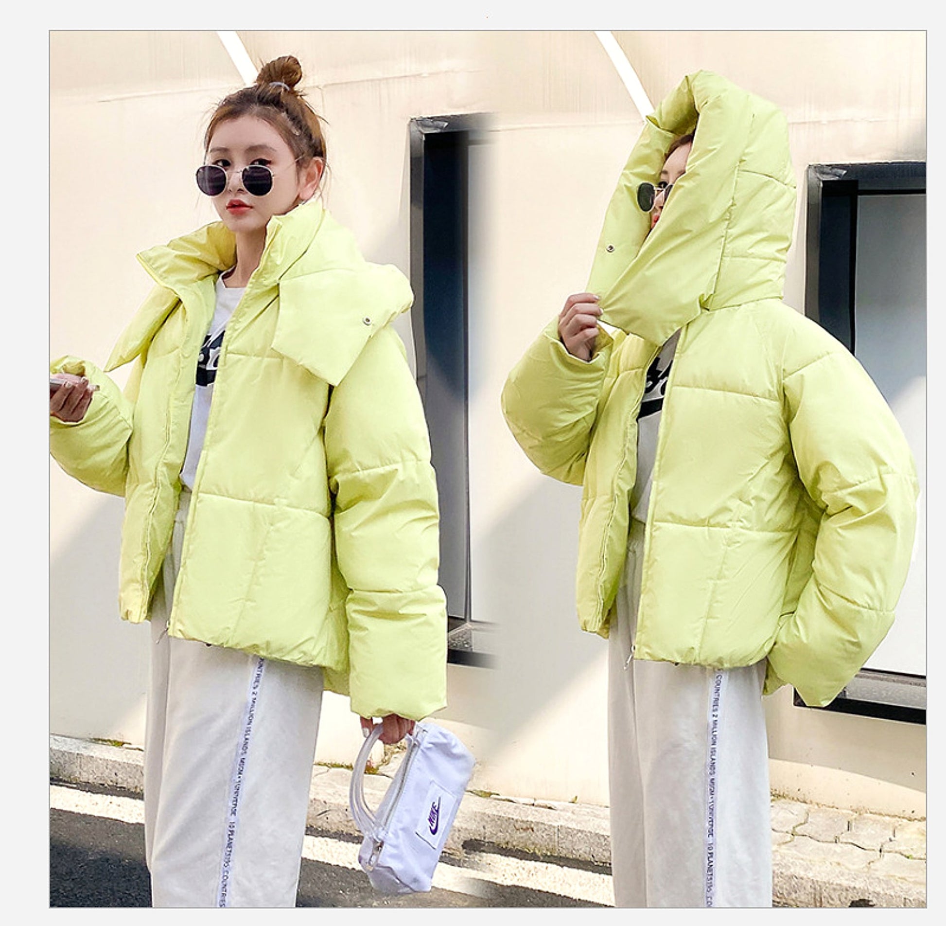 Puffy Hooded Bread Short Cotton-padded Jacket For Women Thick Loose - enhanced image 7