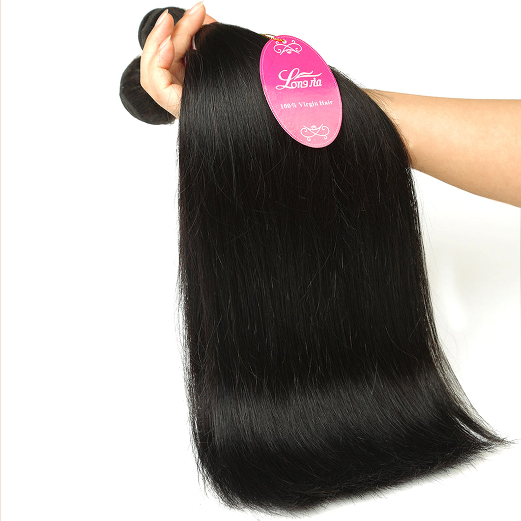 Real human hair straight wave human hair hair curtain natural color wig hair extension - enhanced image 7