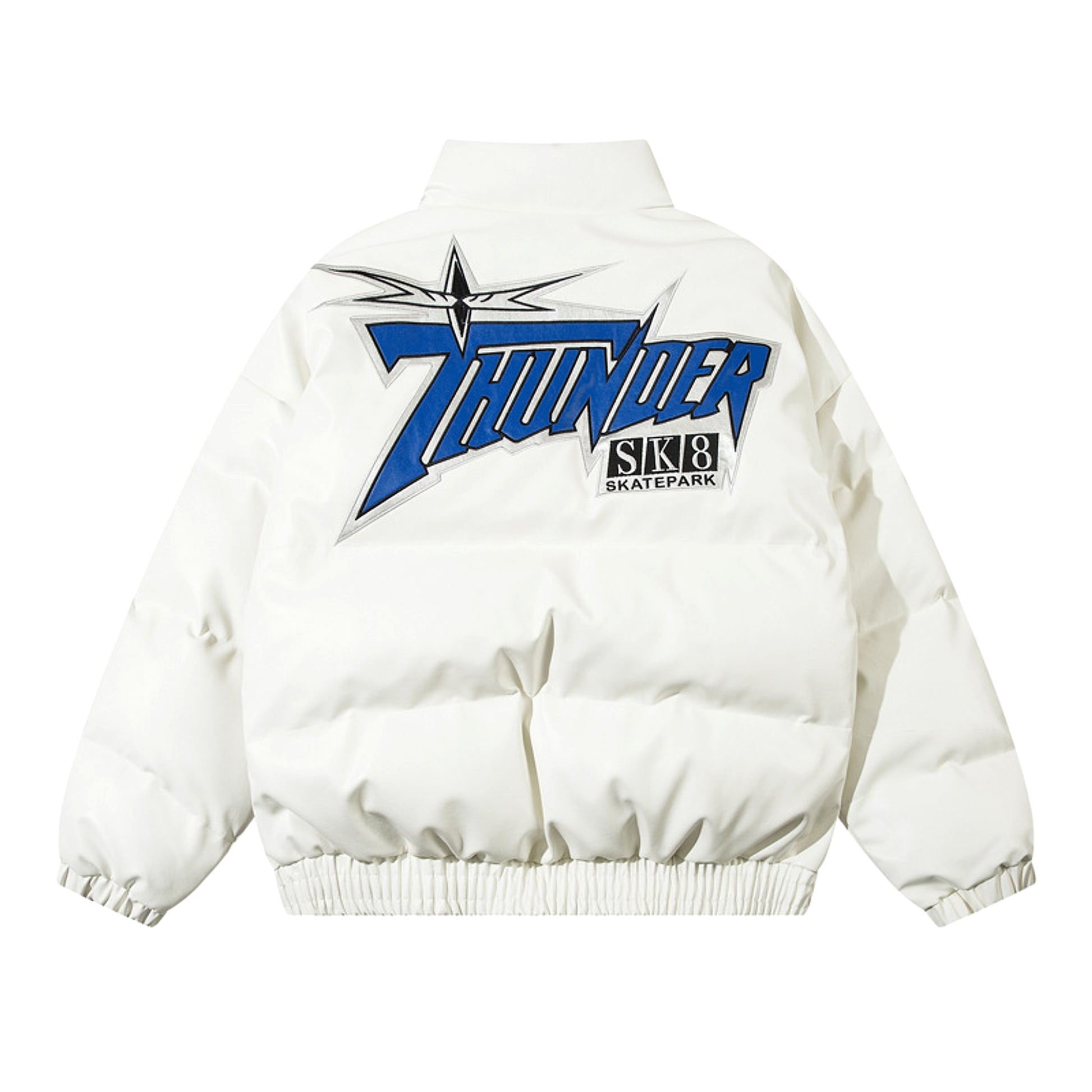 Retro Alphabet Veneer Embroidered Stand Collar Cotton-padded Men Jacket - enhanced image 7