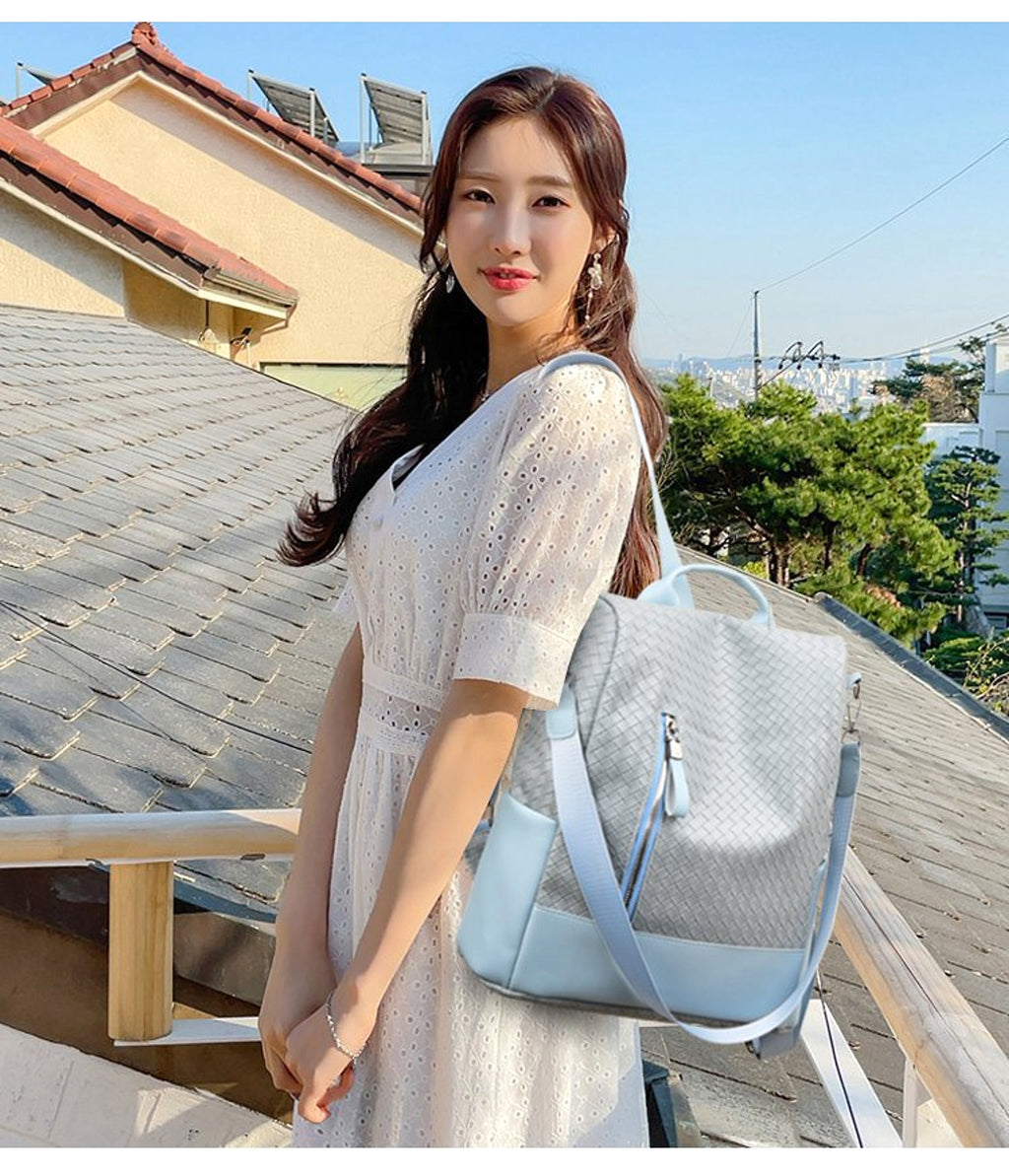 ALLFASHION™ – BohoMetro Woven Leather Backpack - enhanced image 7