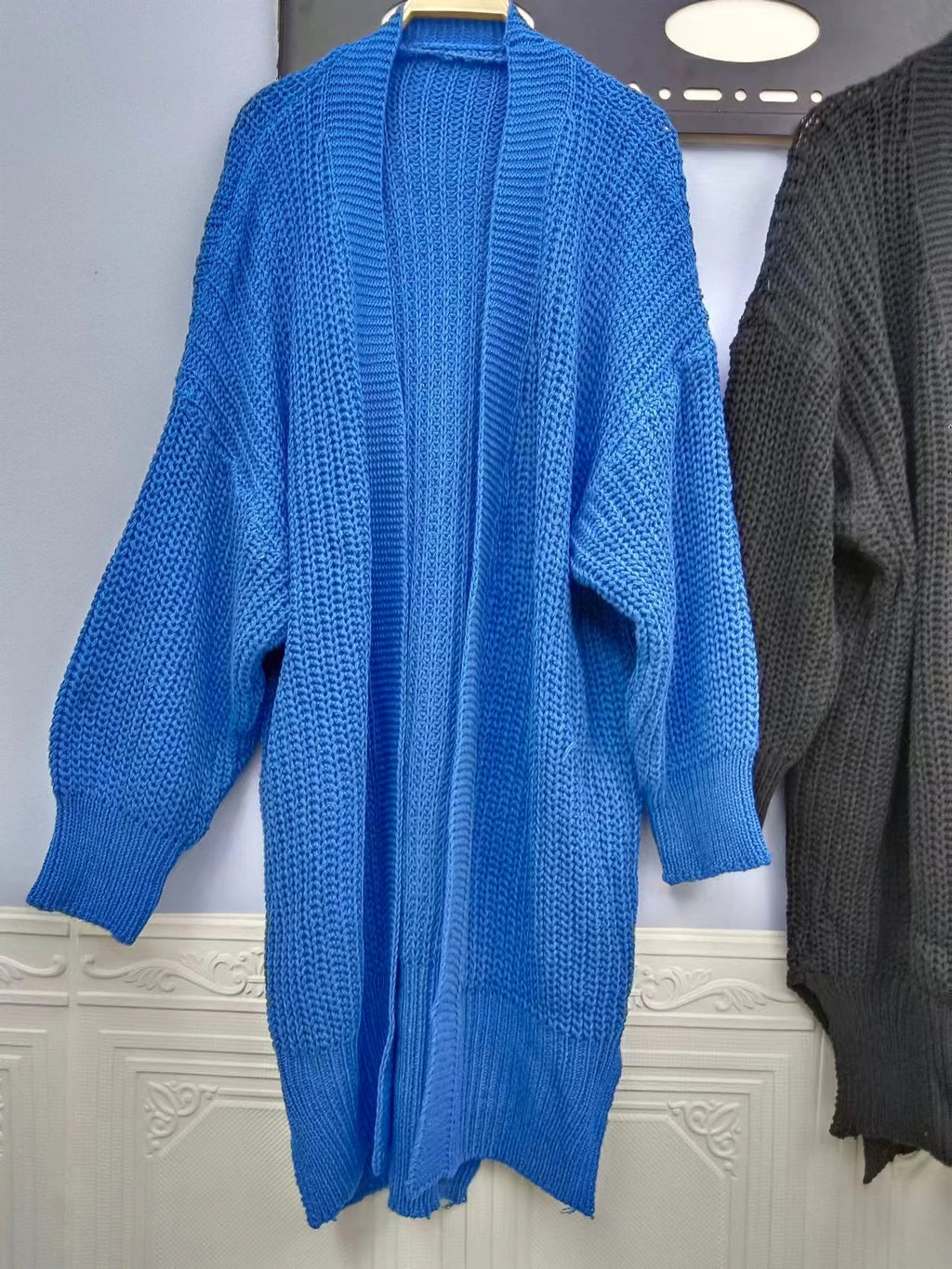Retro Lazy Coat Loose Mid-length Sweater Jacket Women - enhanced image 7