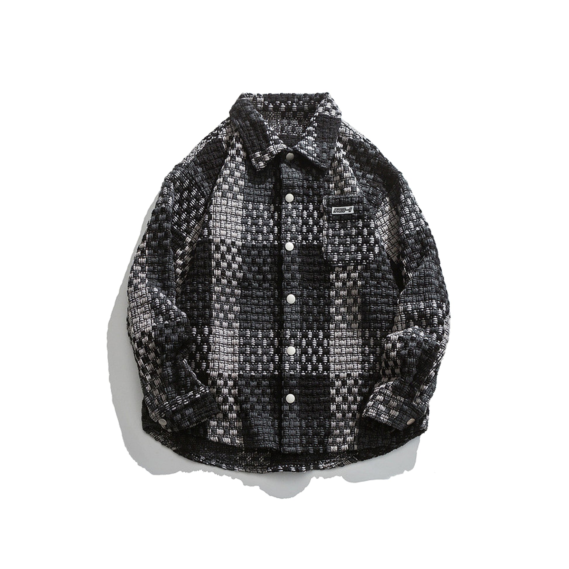 Retro Plaid Stitching Lapel Jacket For Men - enhanced image 7