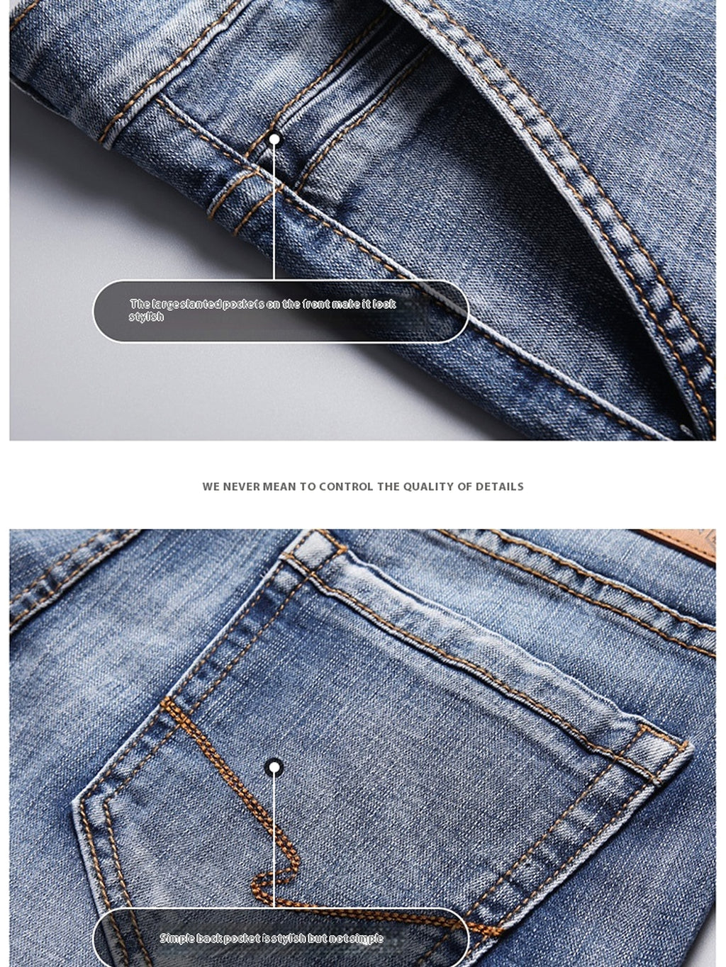Retro Thin Jeans Straight Loose Casual Trousers Men - enhanced image 7